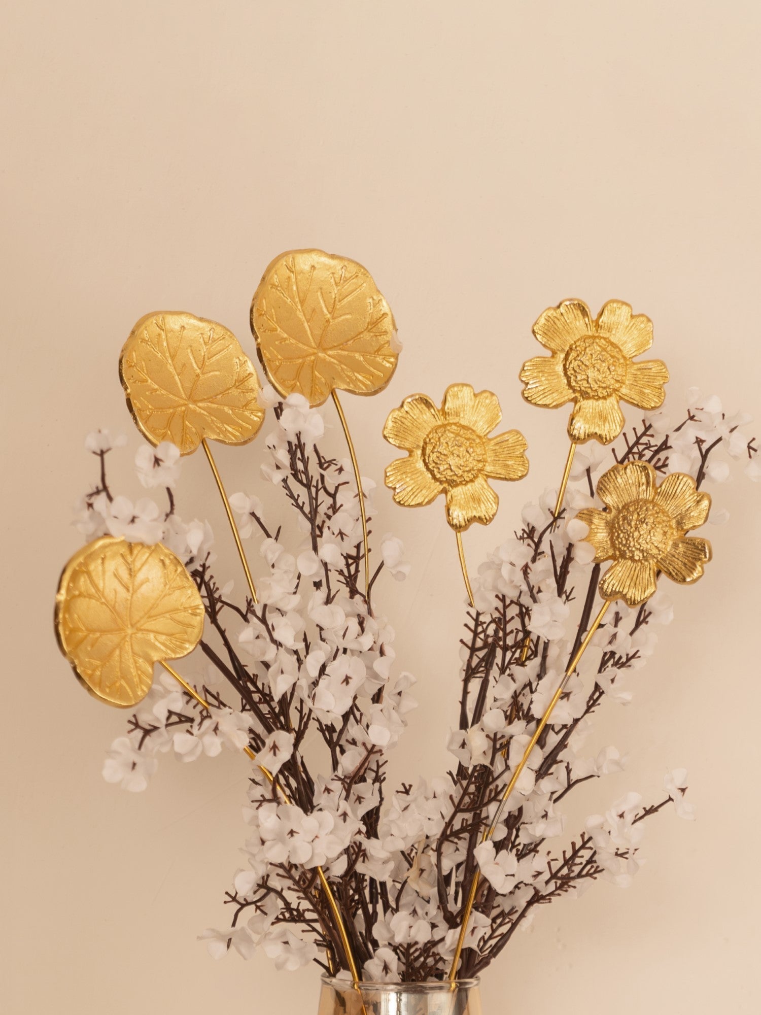 Golden Floral Metal Sticks | SET OF 6