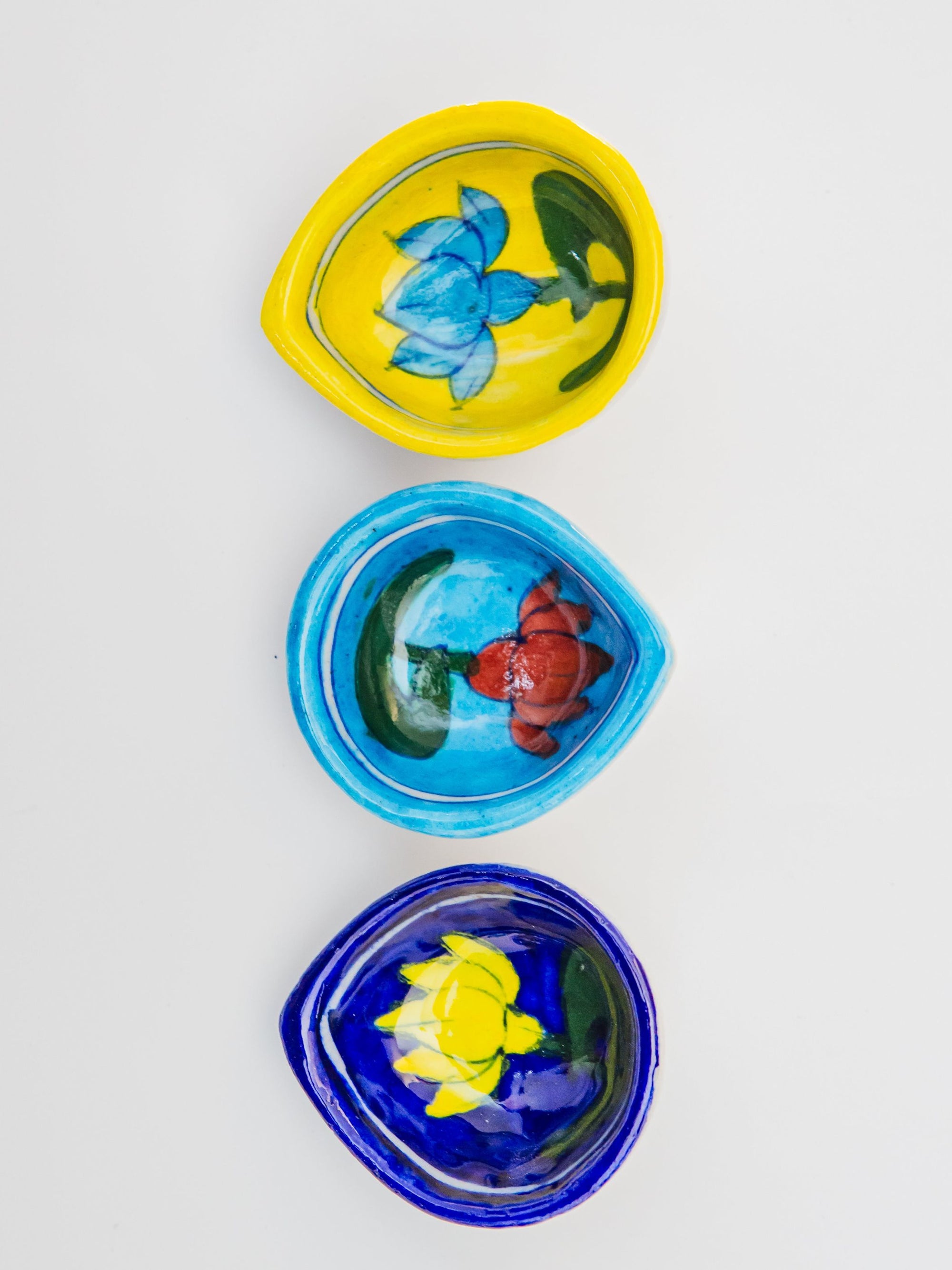 Blue Pottery Diwali Diyas | Set of 6