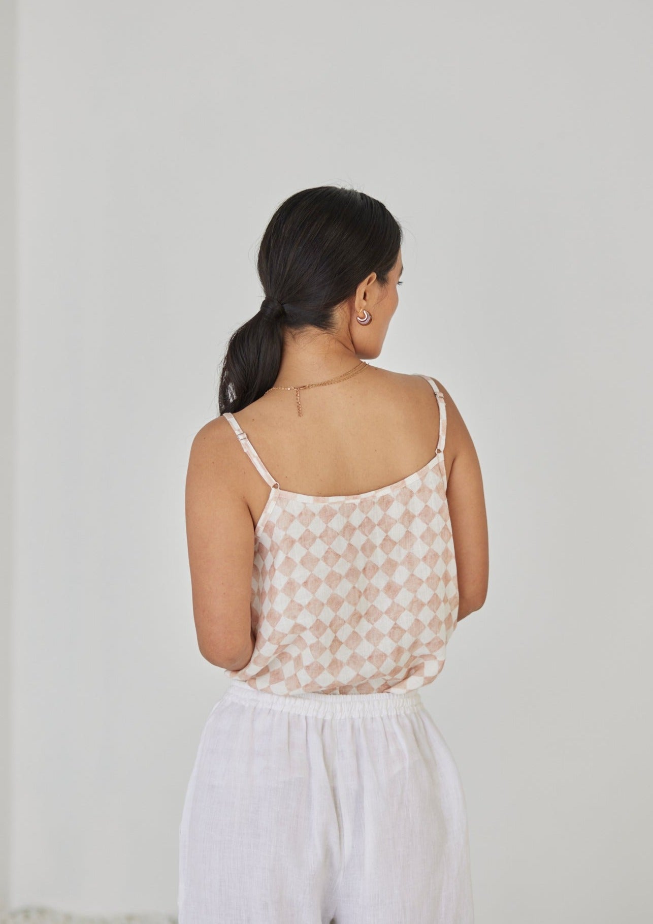 Ivy Check Blush Cami Top