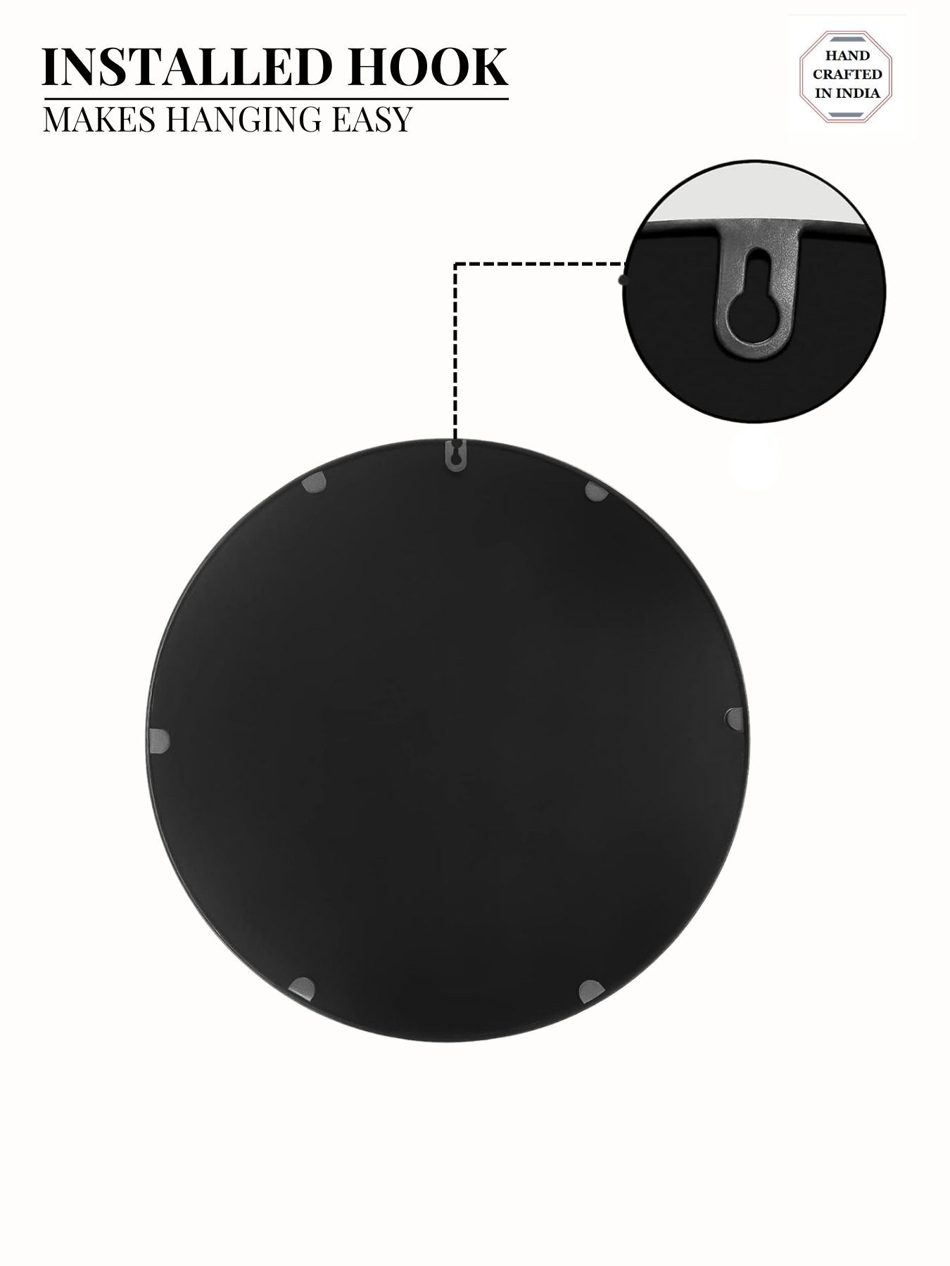 Rosegold Round Mirror in Steel Frame