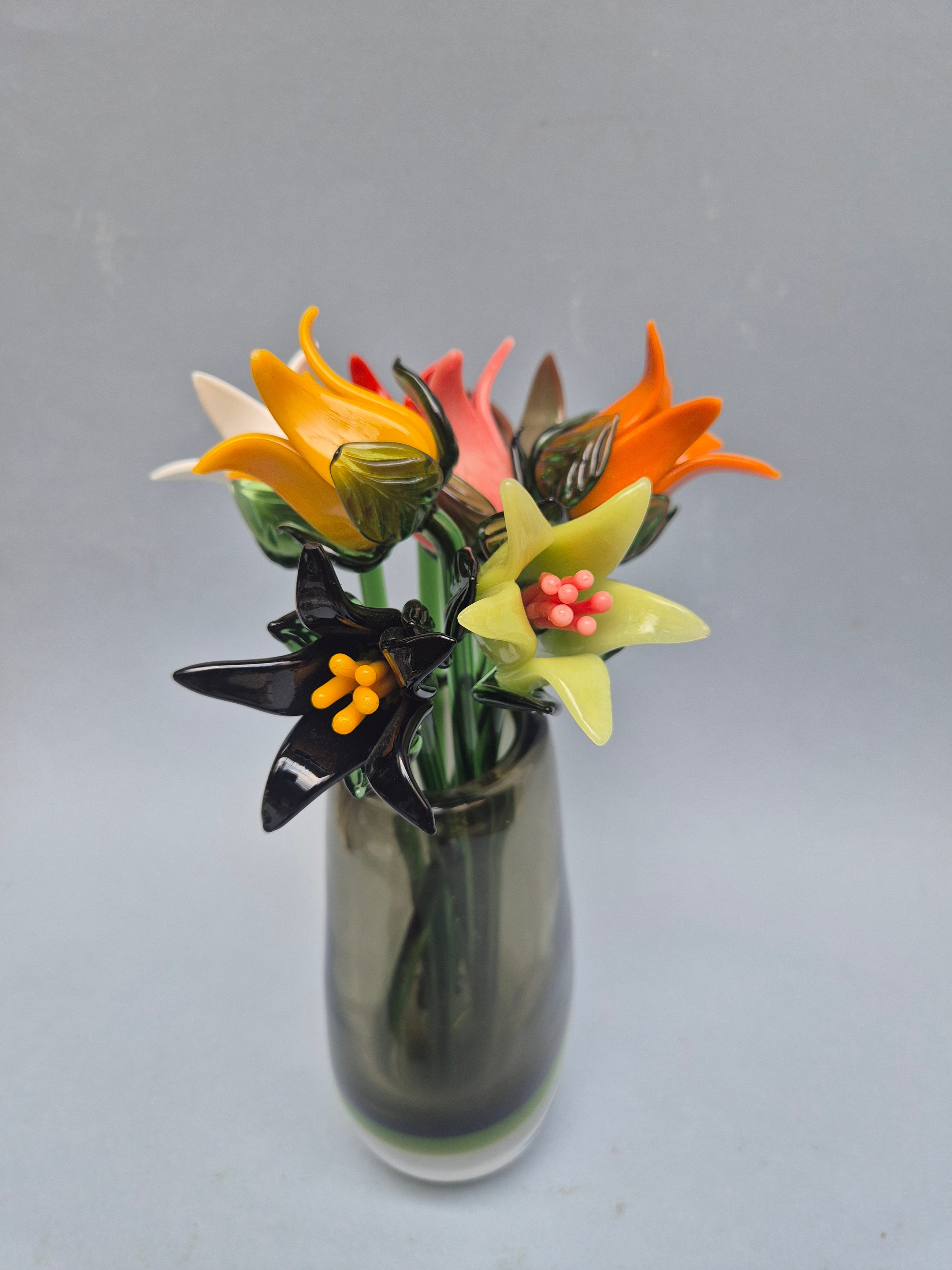 Tinsel Lily Glass Flower Stem - Lime Green