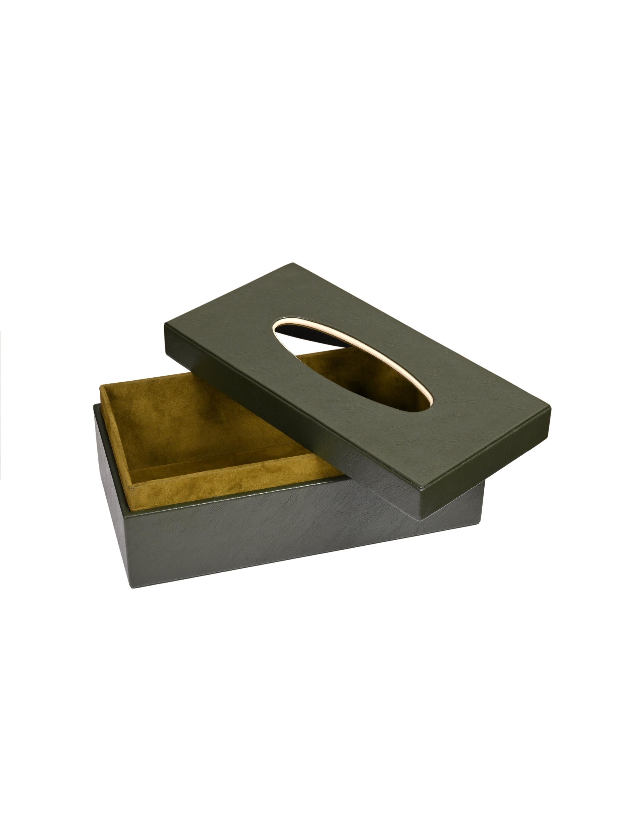 Naples Tissue Box Holder - Olive Green