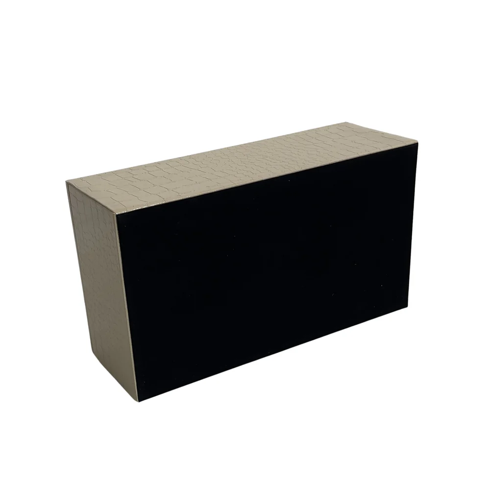 Leather Tissue Box-Croco Cream