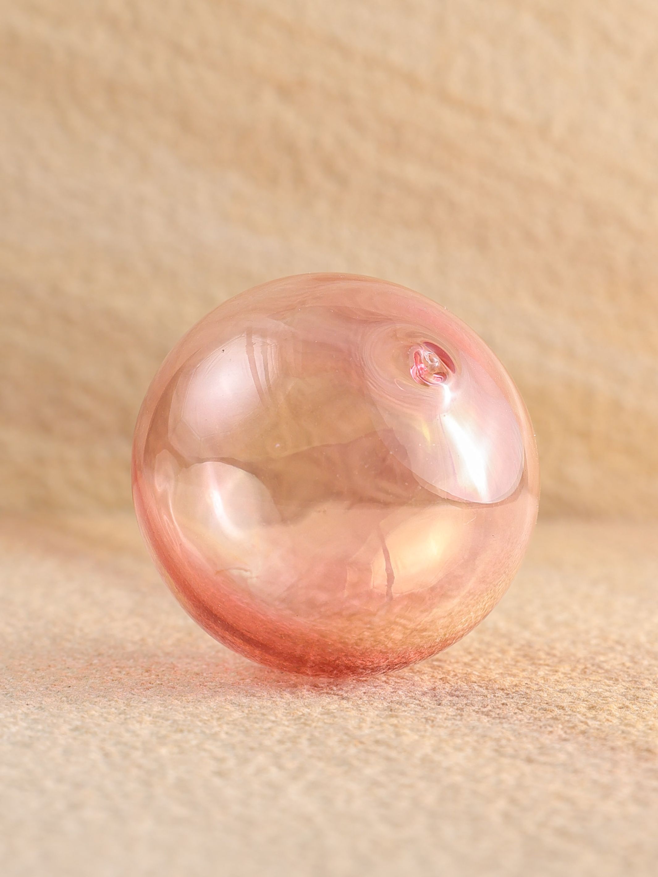 Hand Blown - Art Glass Light Pink Sphere