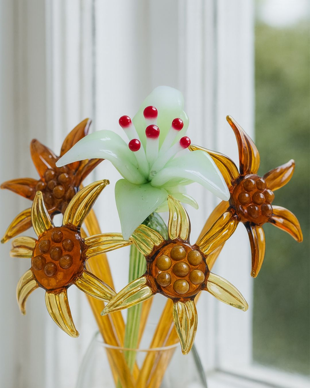 Lily in Golden Fields- β Handblown Glass Bouquet