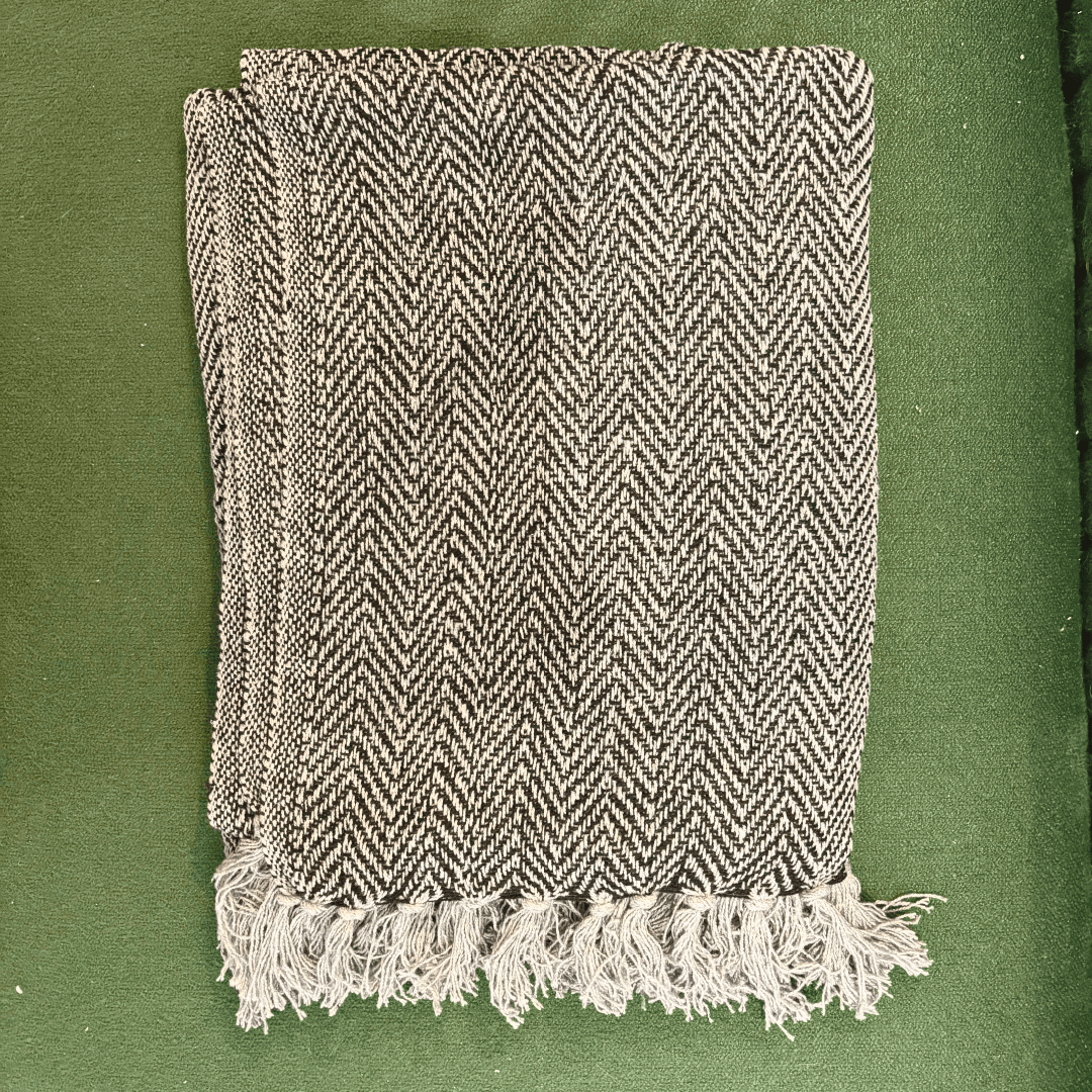 Grey Chevron Sofa Throw