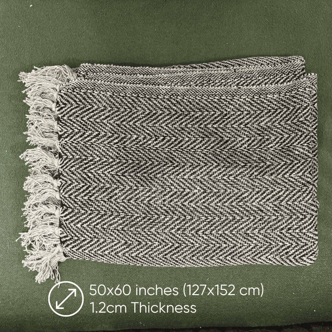 Grey Chevron Sofa Throw