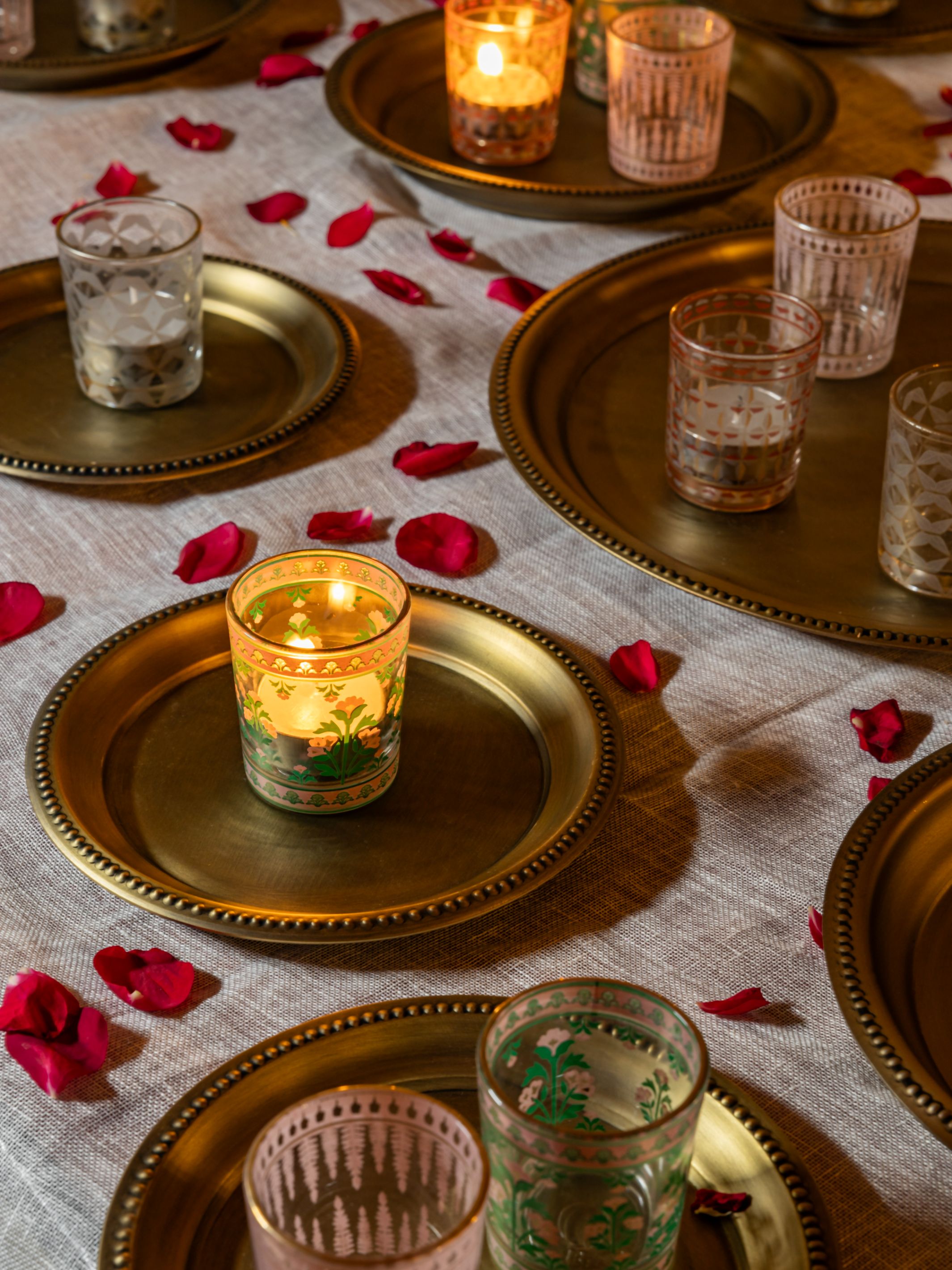 Angoor Bela Forest Glass Votive Set Of 6