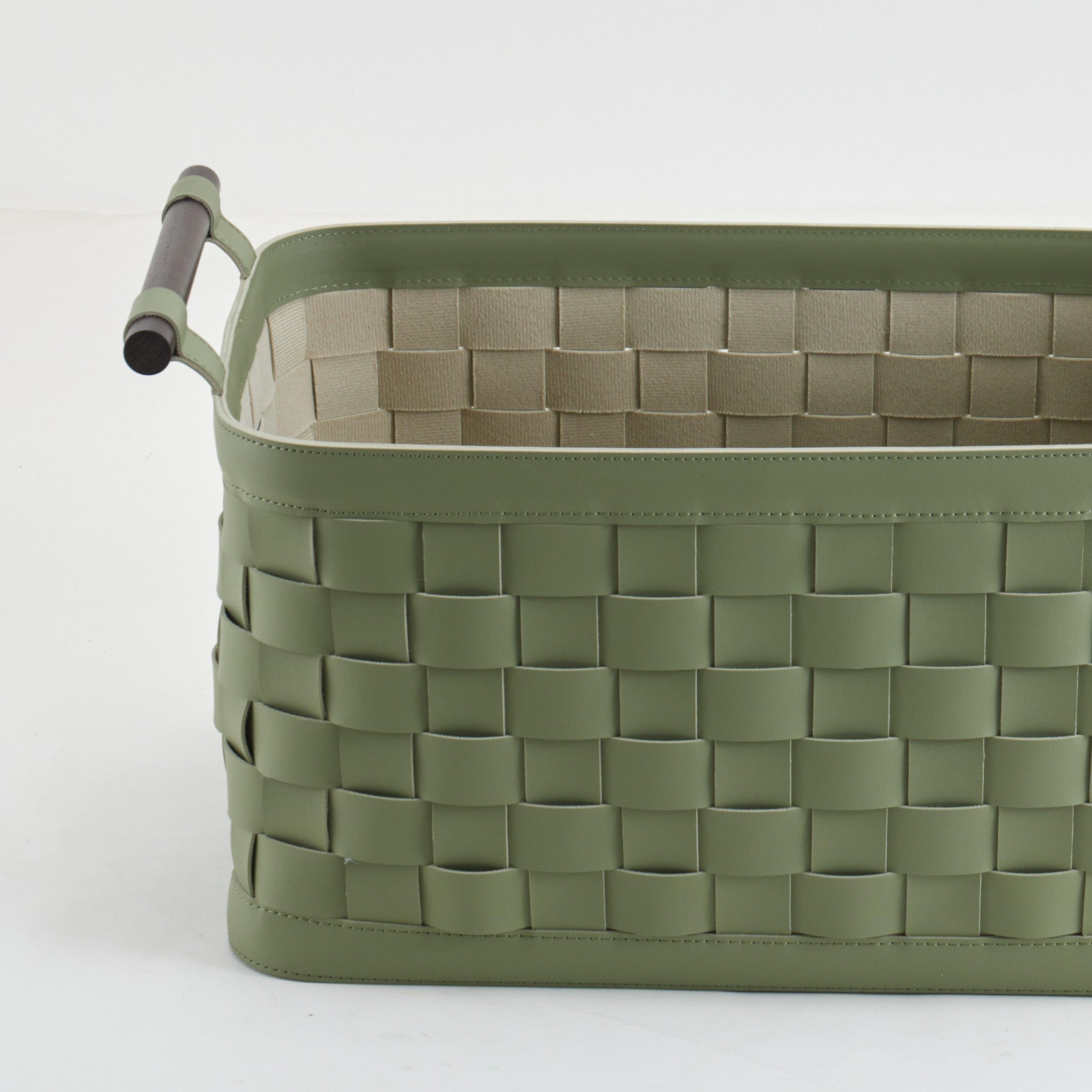 Soiree Leather Basket - Green