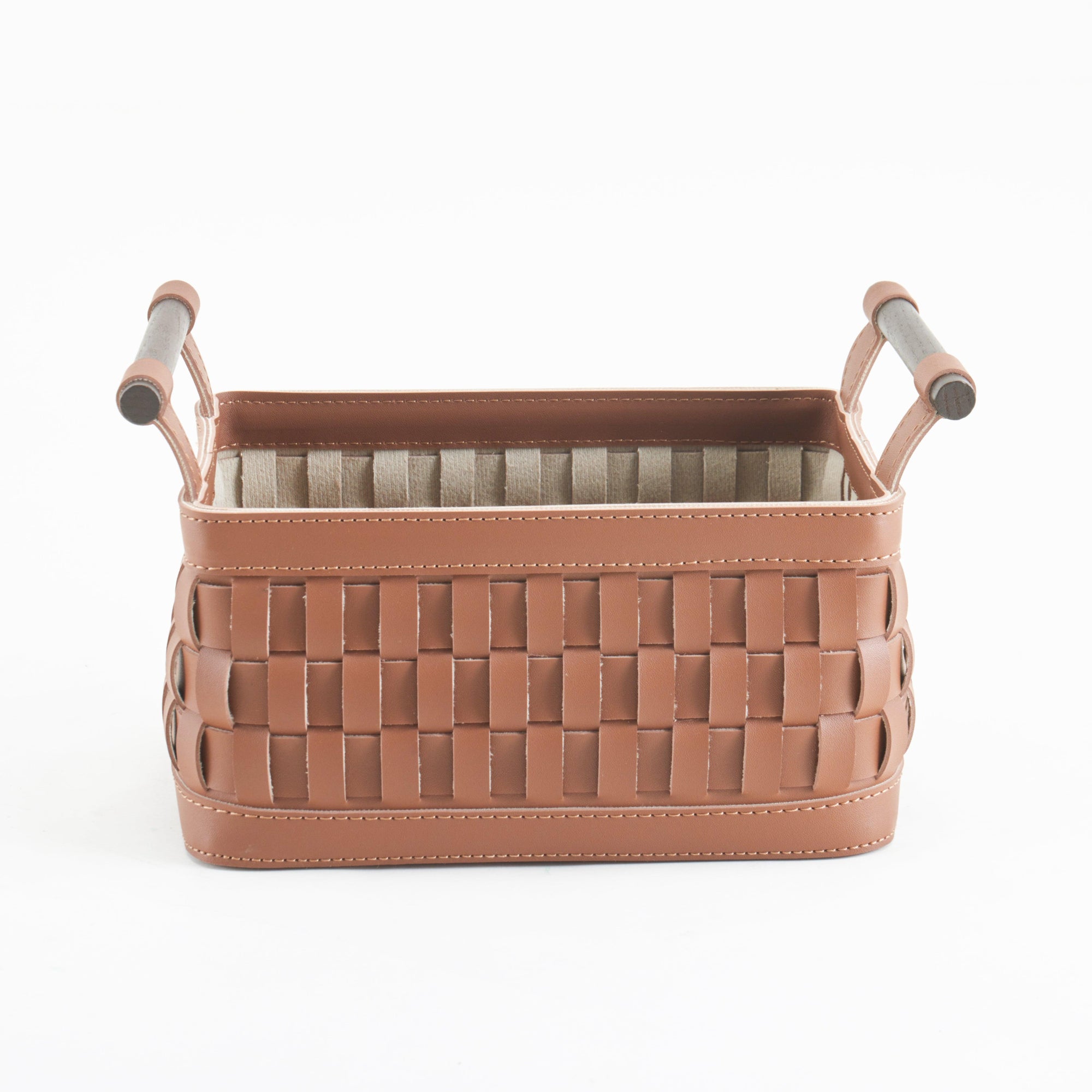 Soiree Leather Basket - Brown