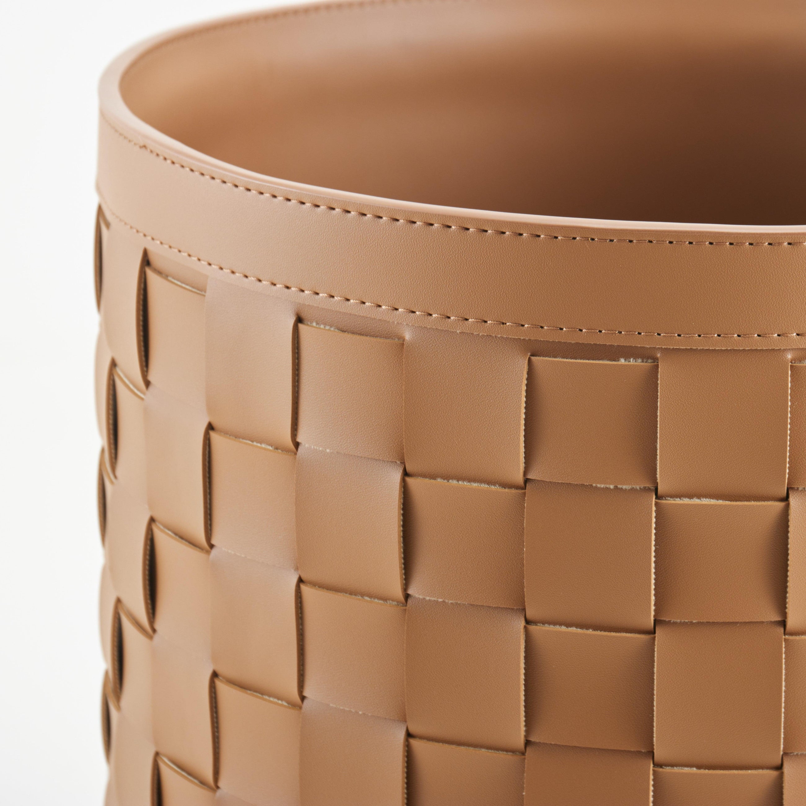 Leather Storage Basket With Lid