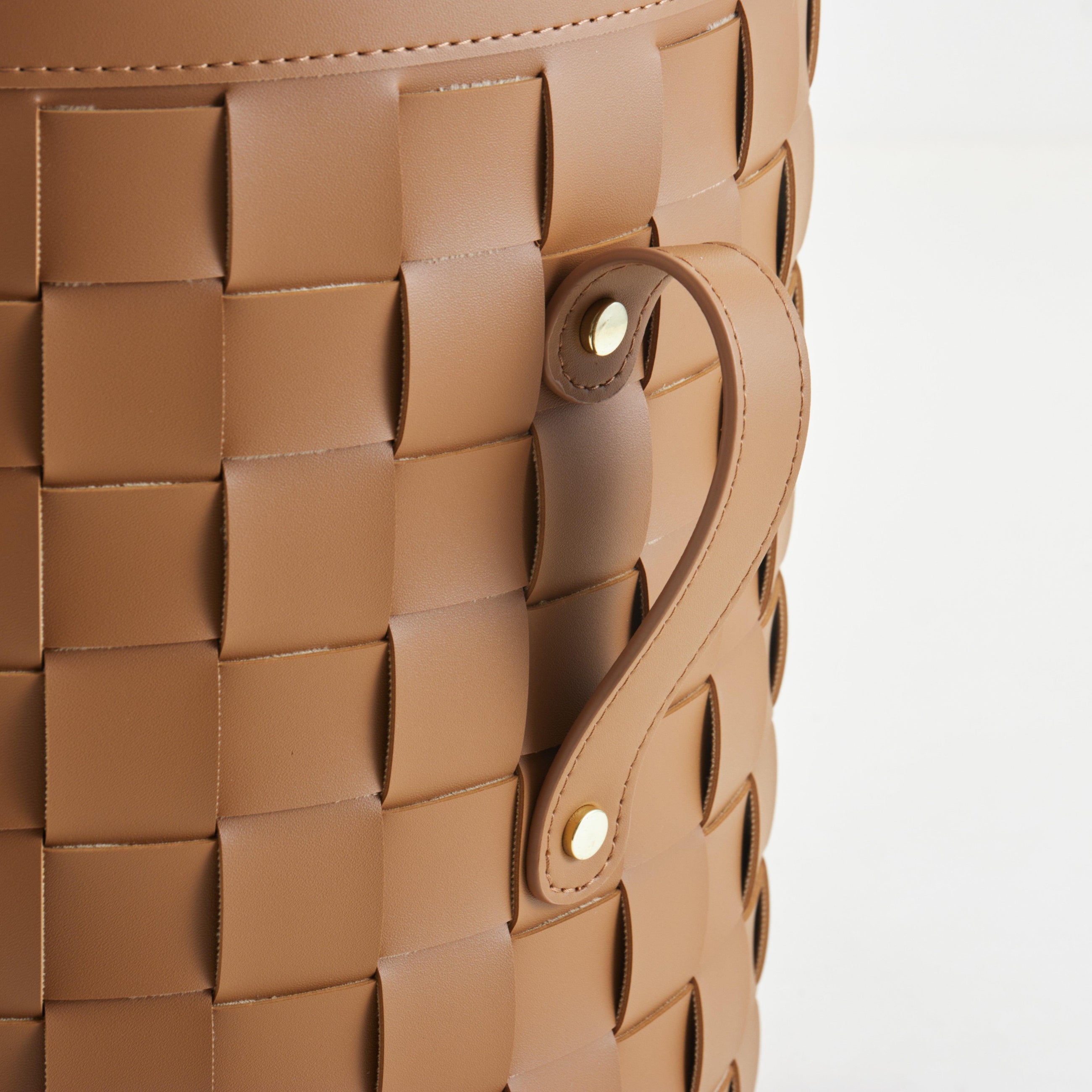 Leather Storage Basket With Lid