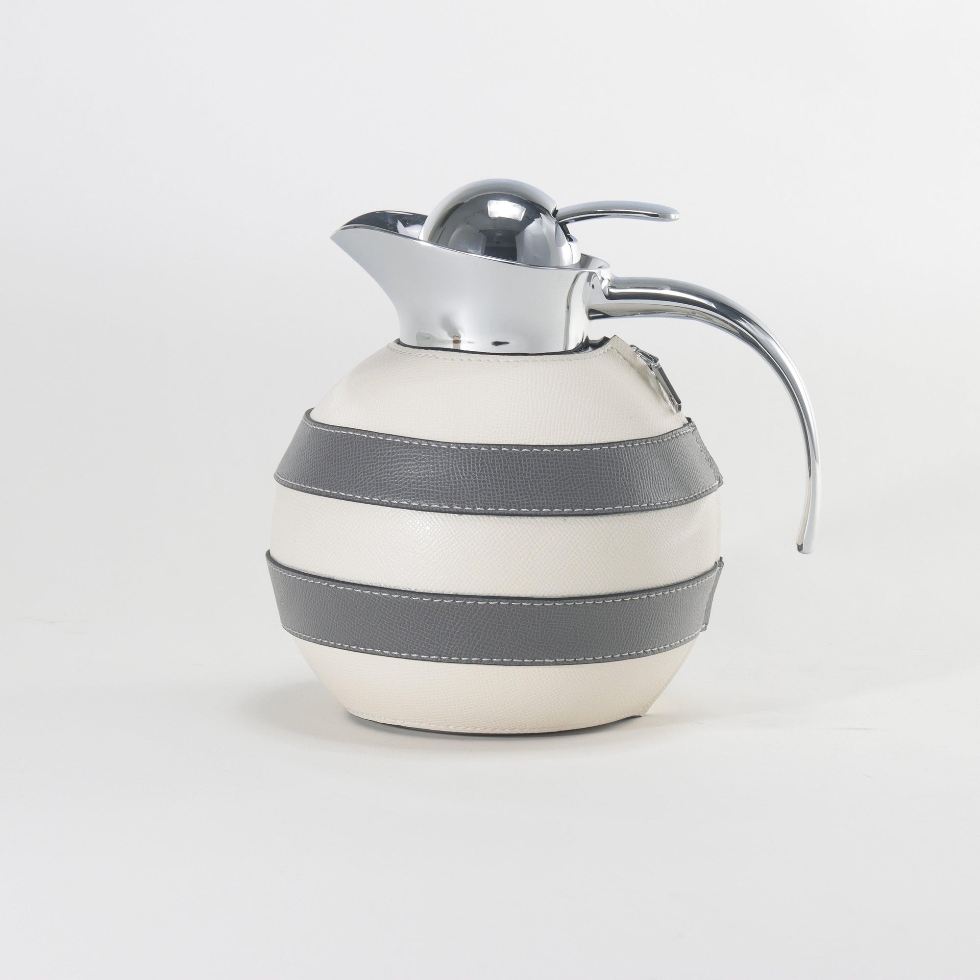 Leather Thermo Jug | Beige & Grey