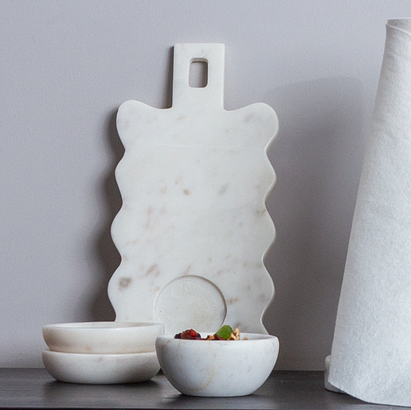 WAVERLY - MARBLE IVORY PLATTER TRAY