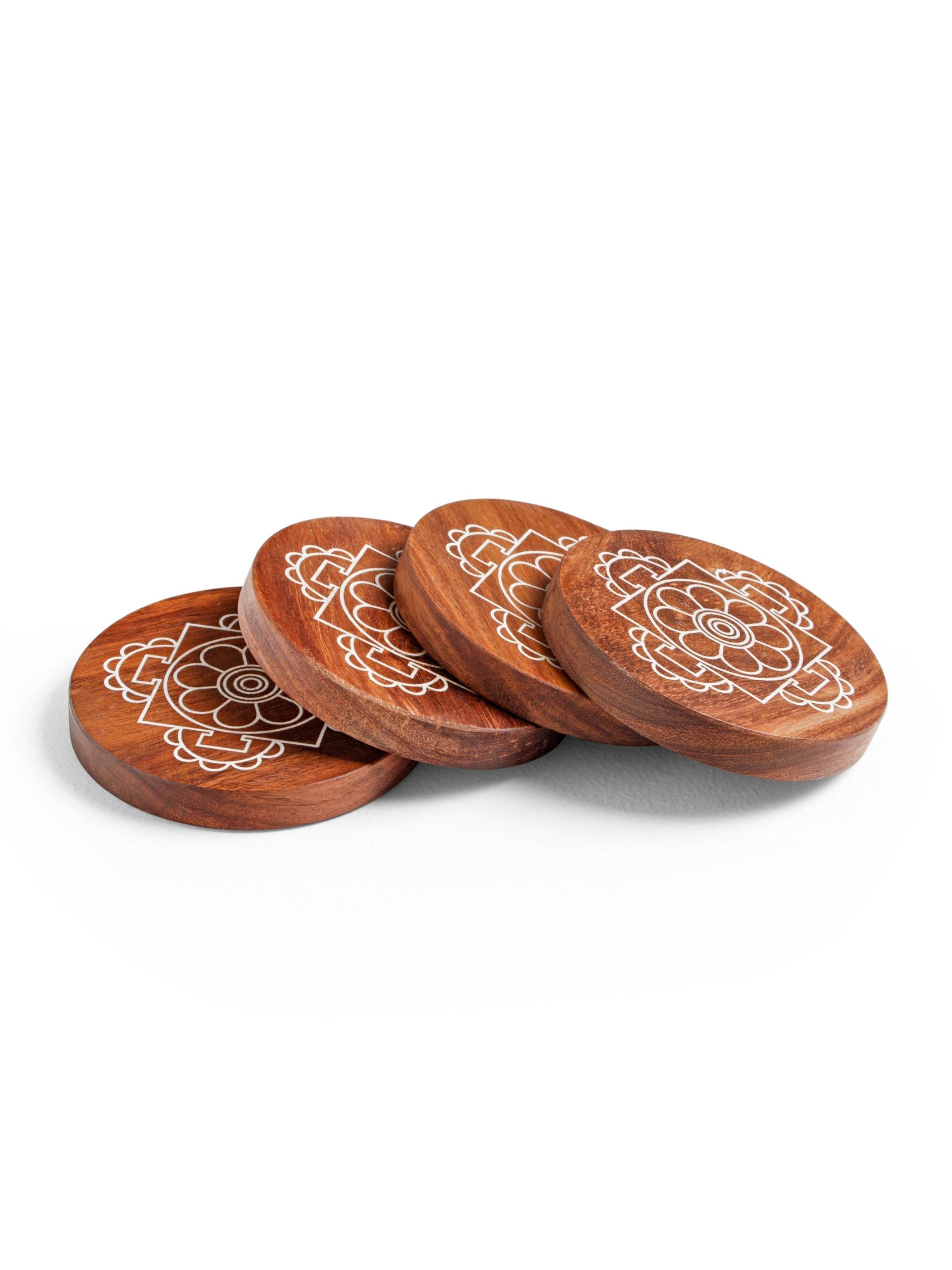 Teak Wood Coasters -Mandala