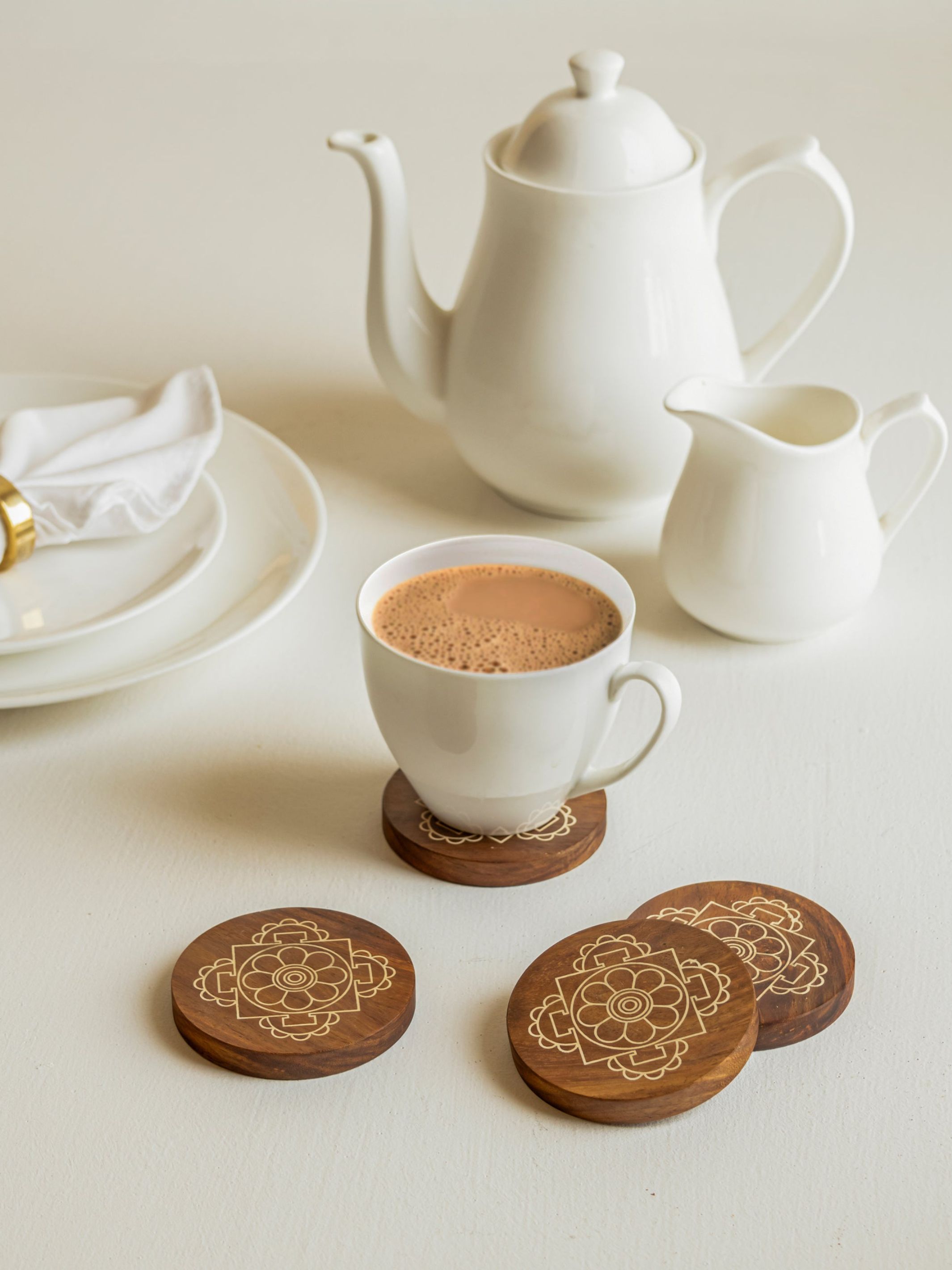 Teak Wood Coasters -Mandala