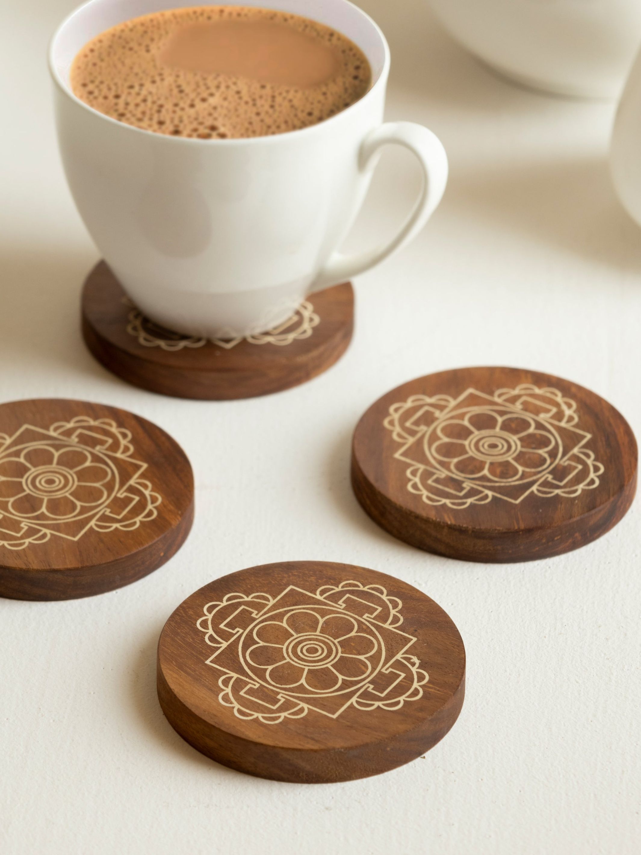 Teak Wood Coasters -Mandala