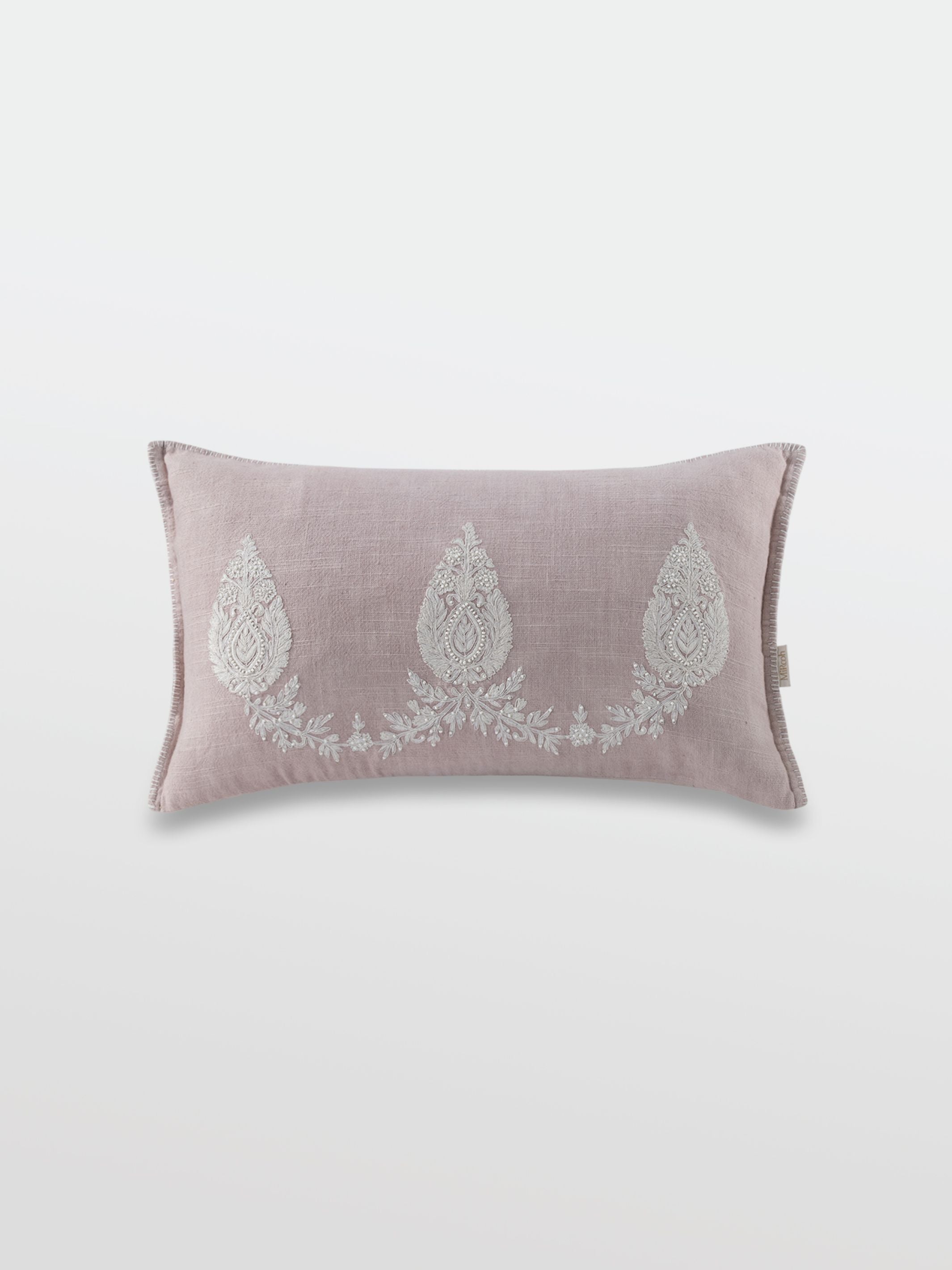 Cushion Cover - Tripan Paisley Dusty Pink Embroidered