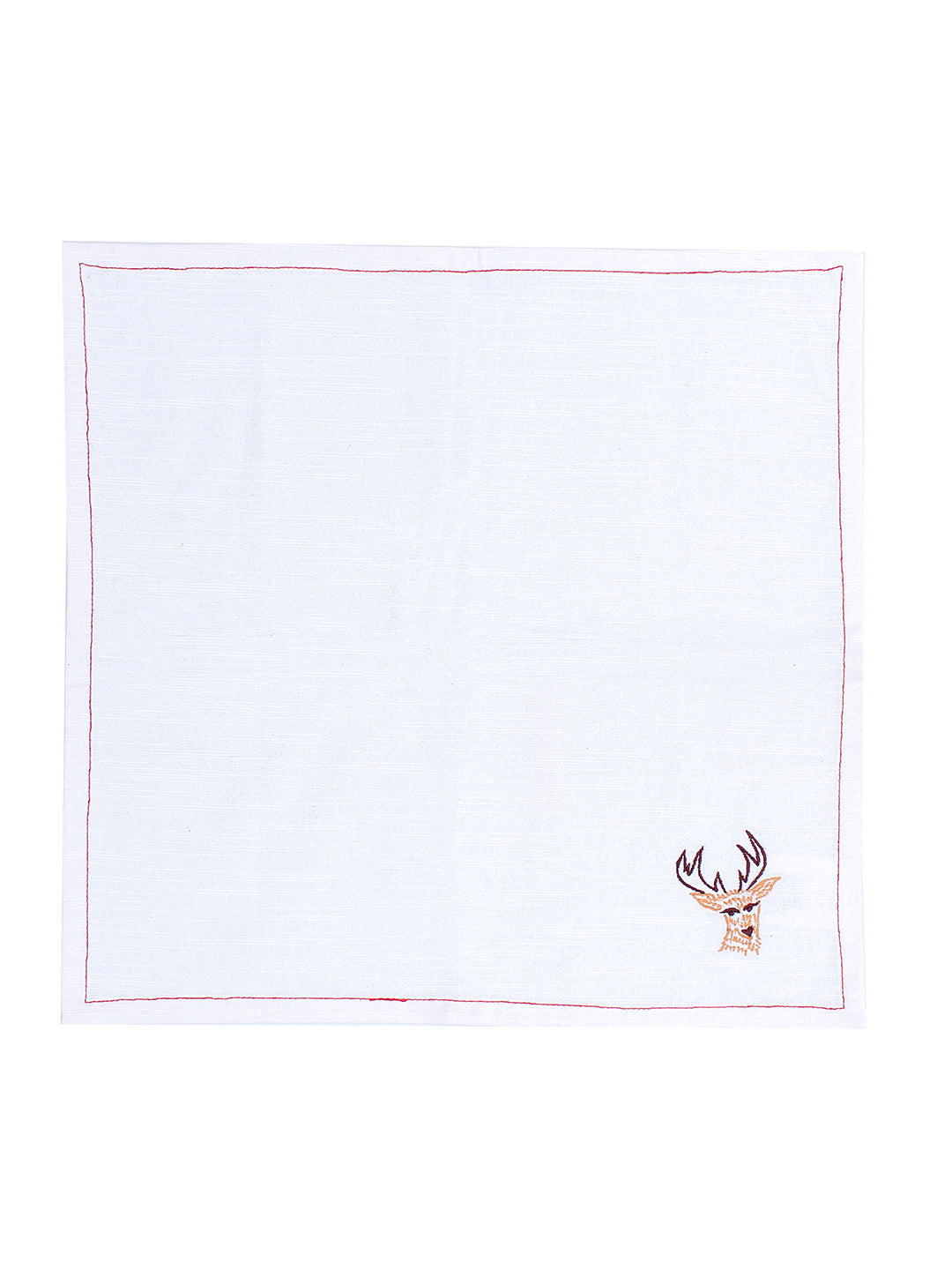 Jolly Reindeer - Set Of 2 Napkins (Off White)