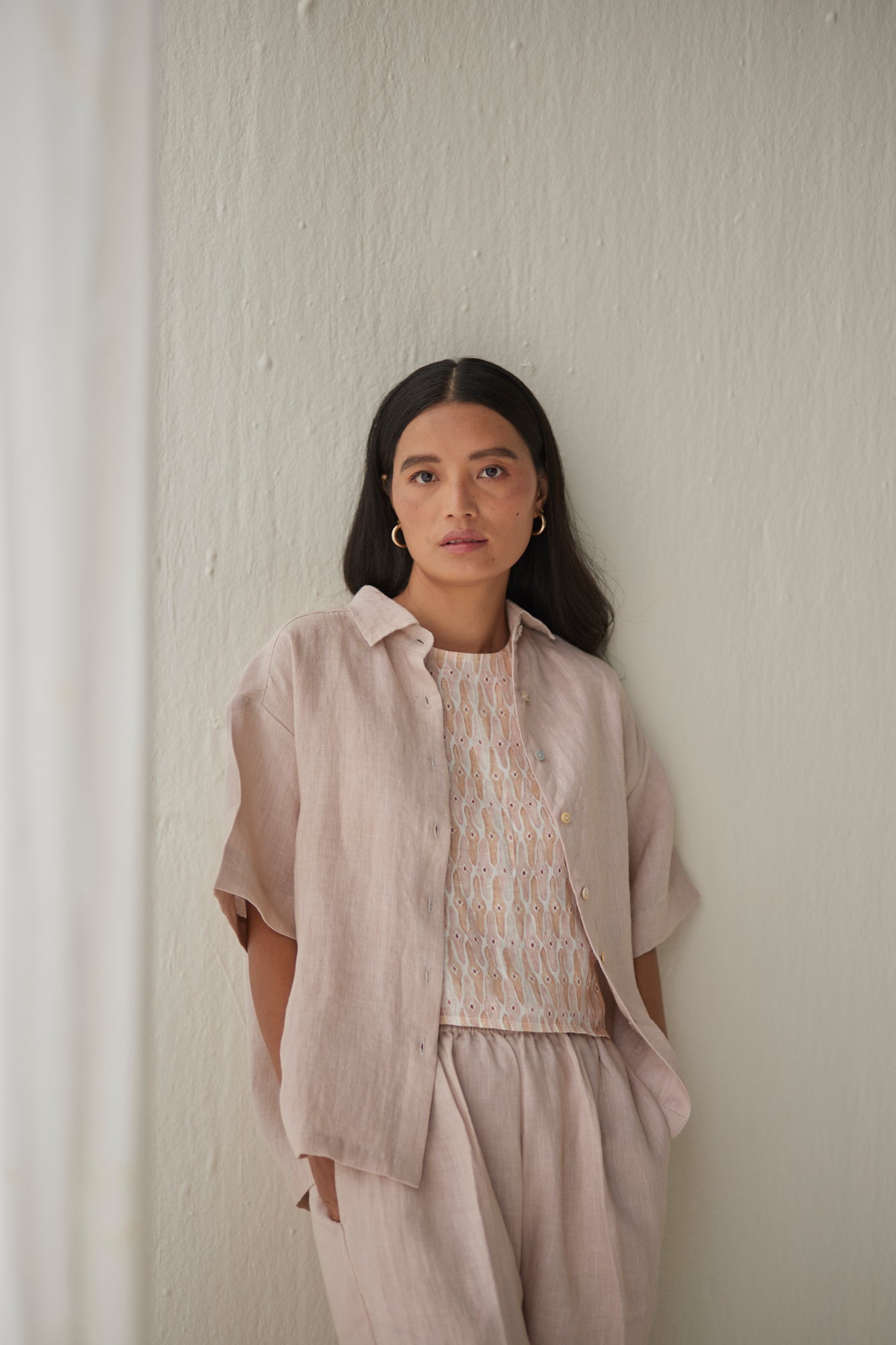 Oasis Linen Pink Shirt