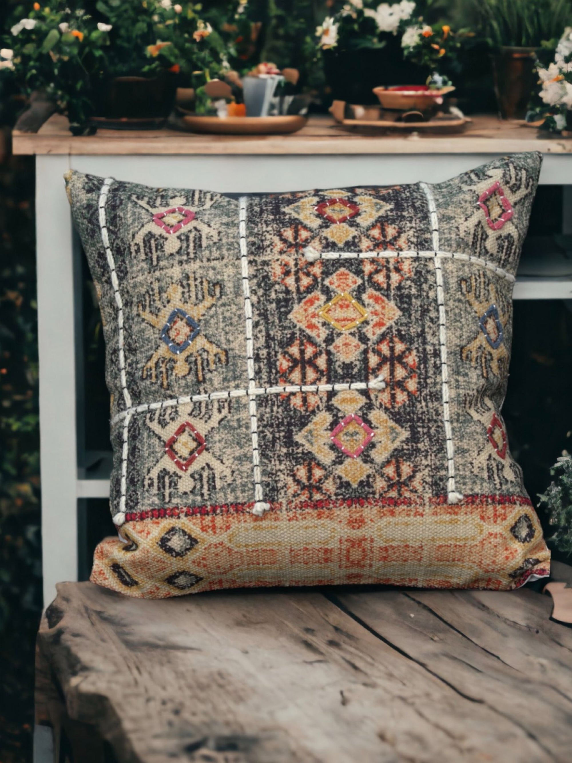 Cushion Cover - Pauk Embroidered Cotton