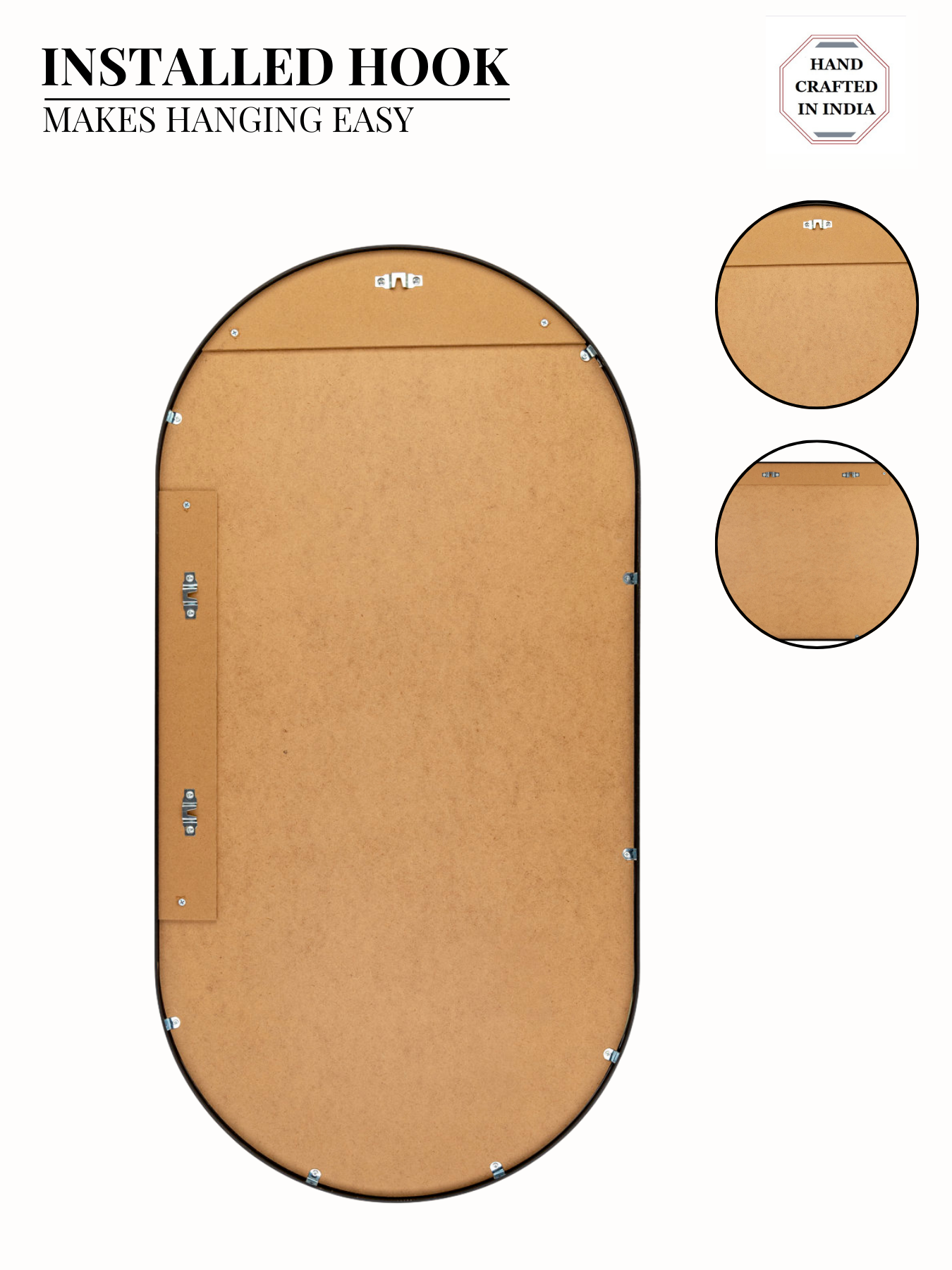 Classic Oblong Mirror- Black