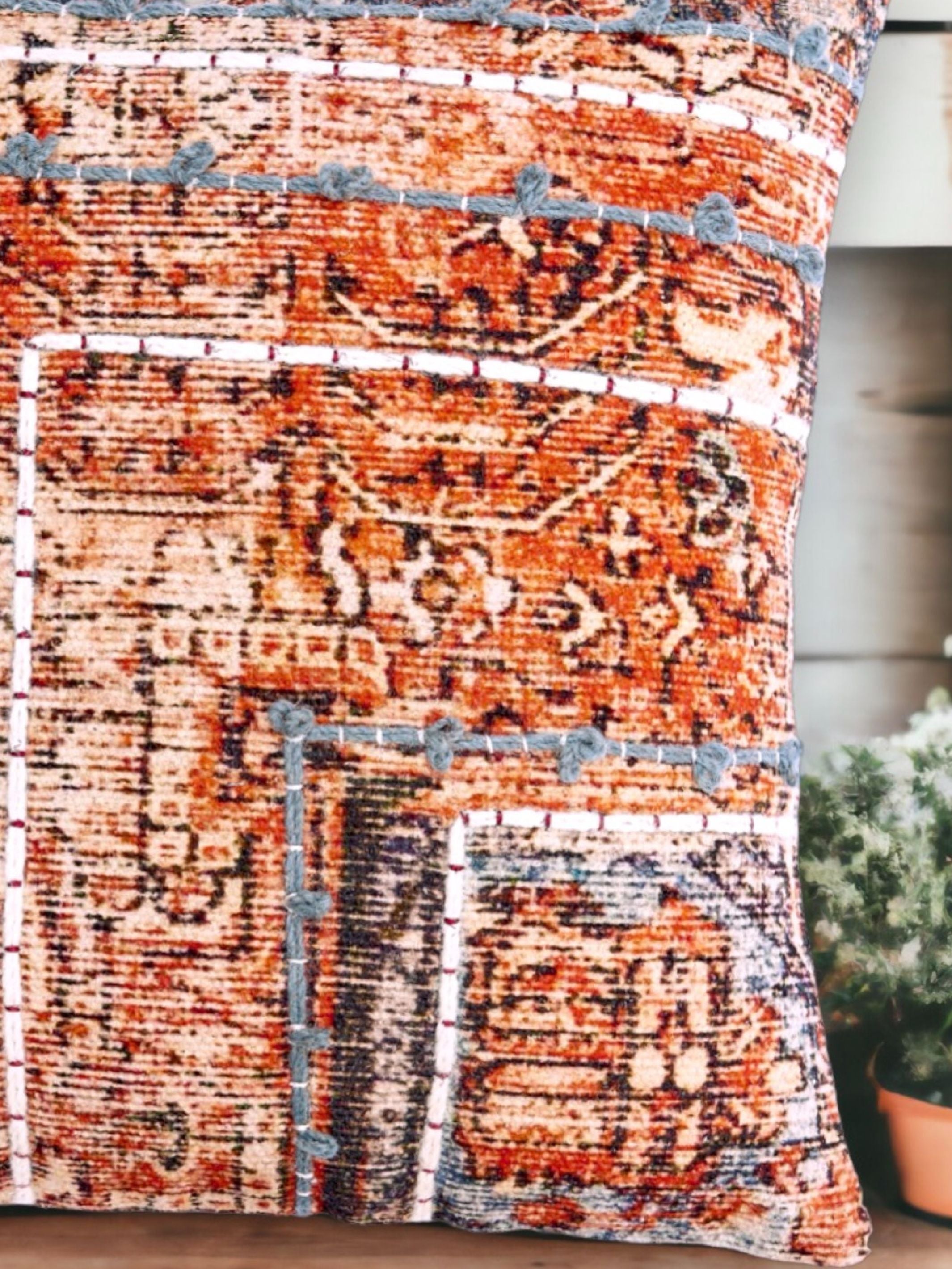 Cotton Cushion Cover - Roest Embroidered