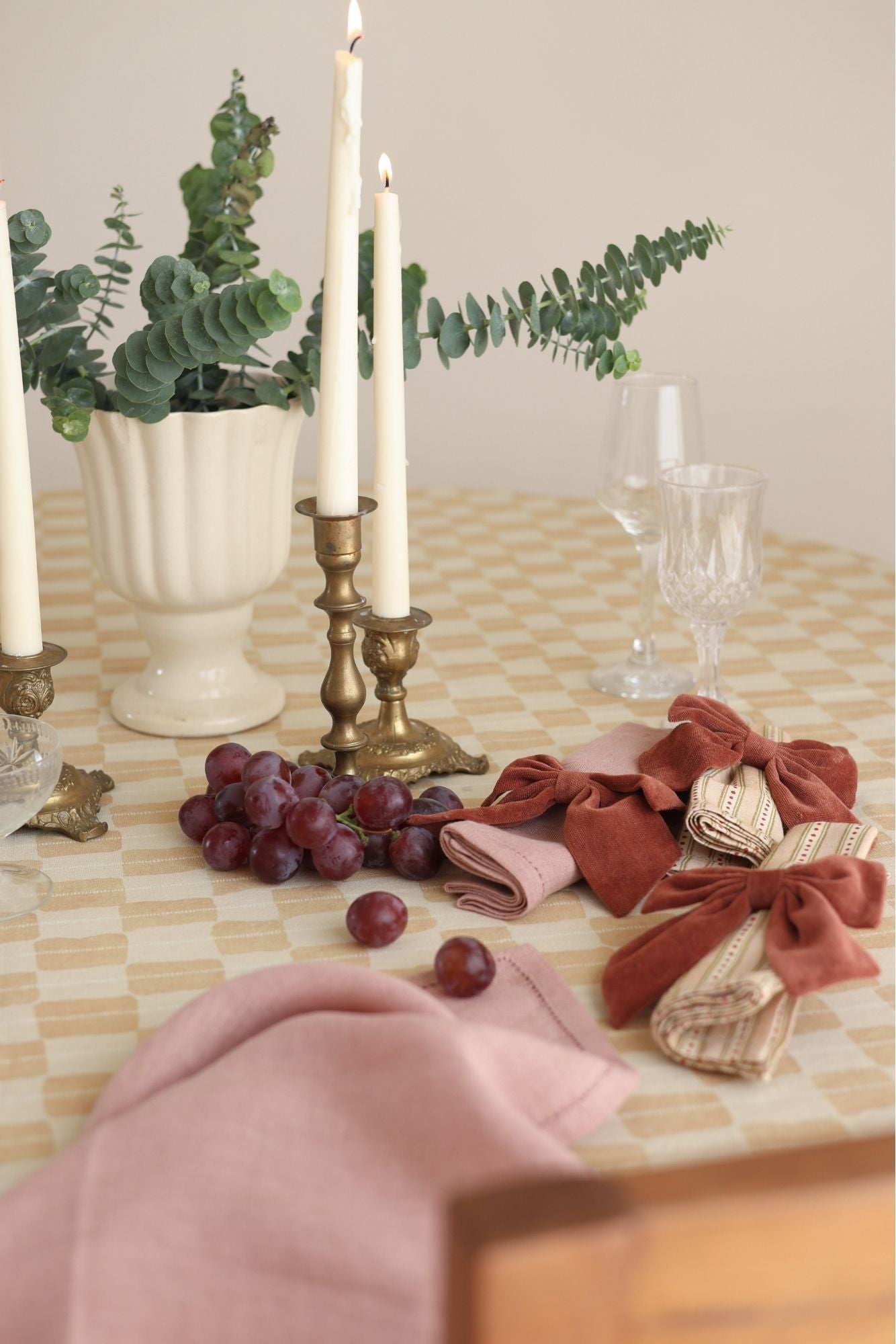 Rhubarb Velvet Napkin Rings-Set of 4
