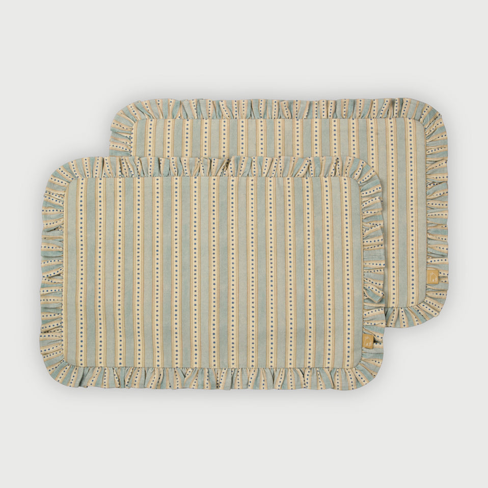 Meadow Soft Blue Gift Set-Mats, Napkins & Napkin Rings