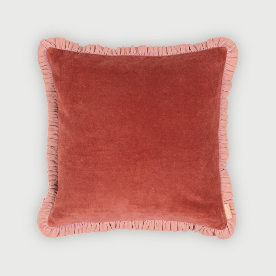 Jasper Ruffle Rhubarb Cushion Cover