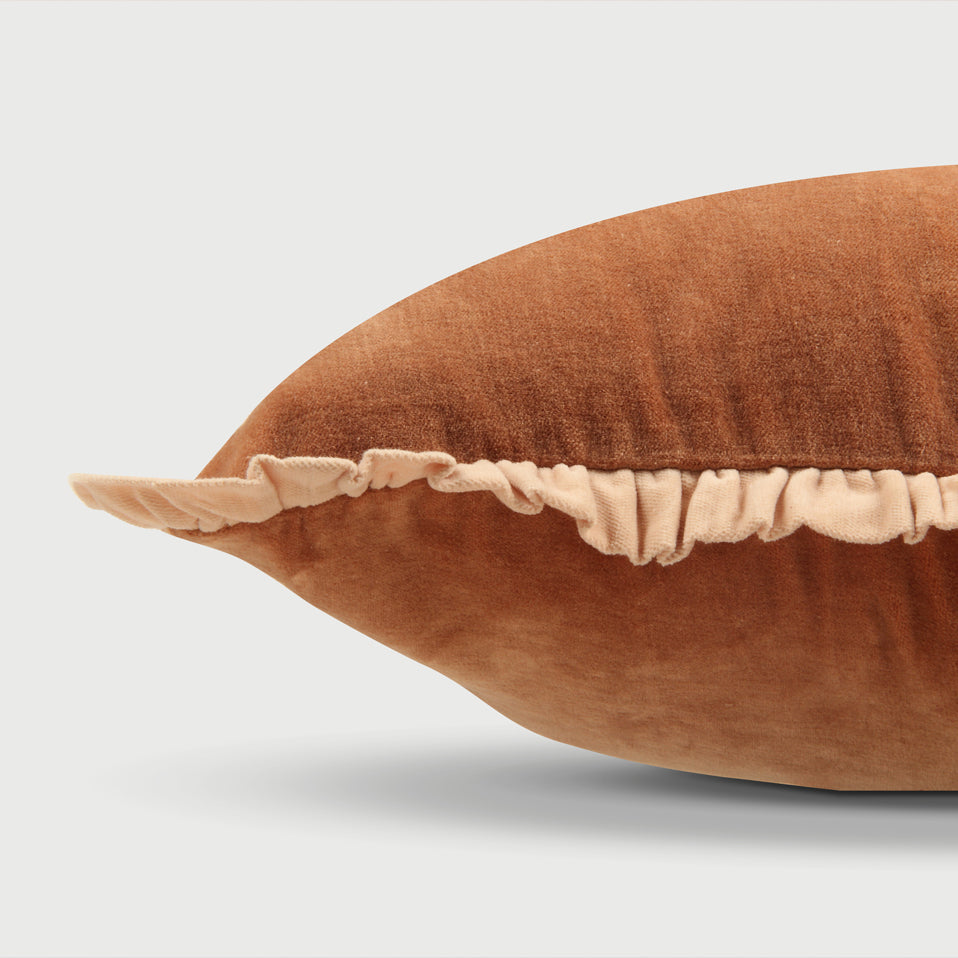 Jasper Ruffle Spice Cushion Cover