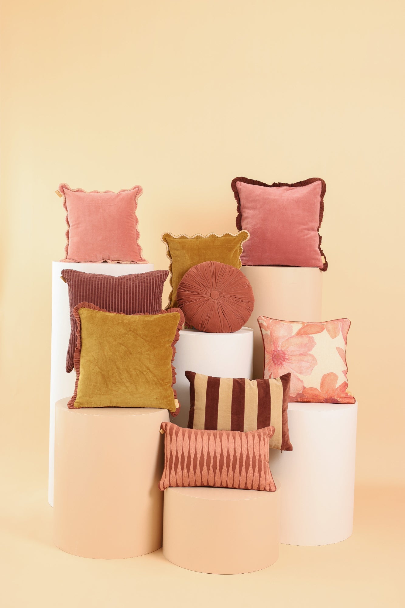 Jasper Ruffle Deep Ochre Cushion Cover