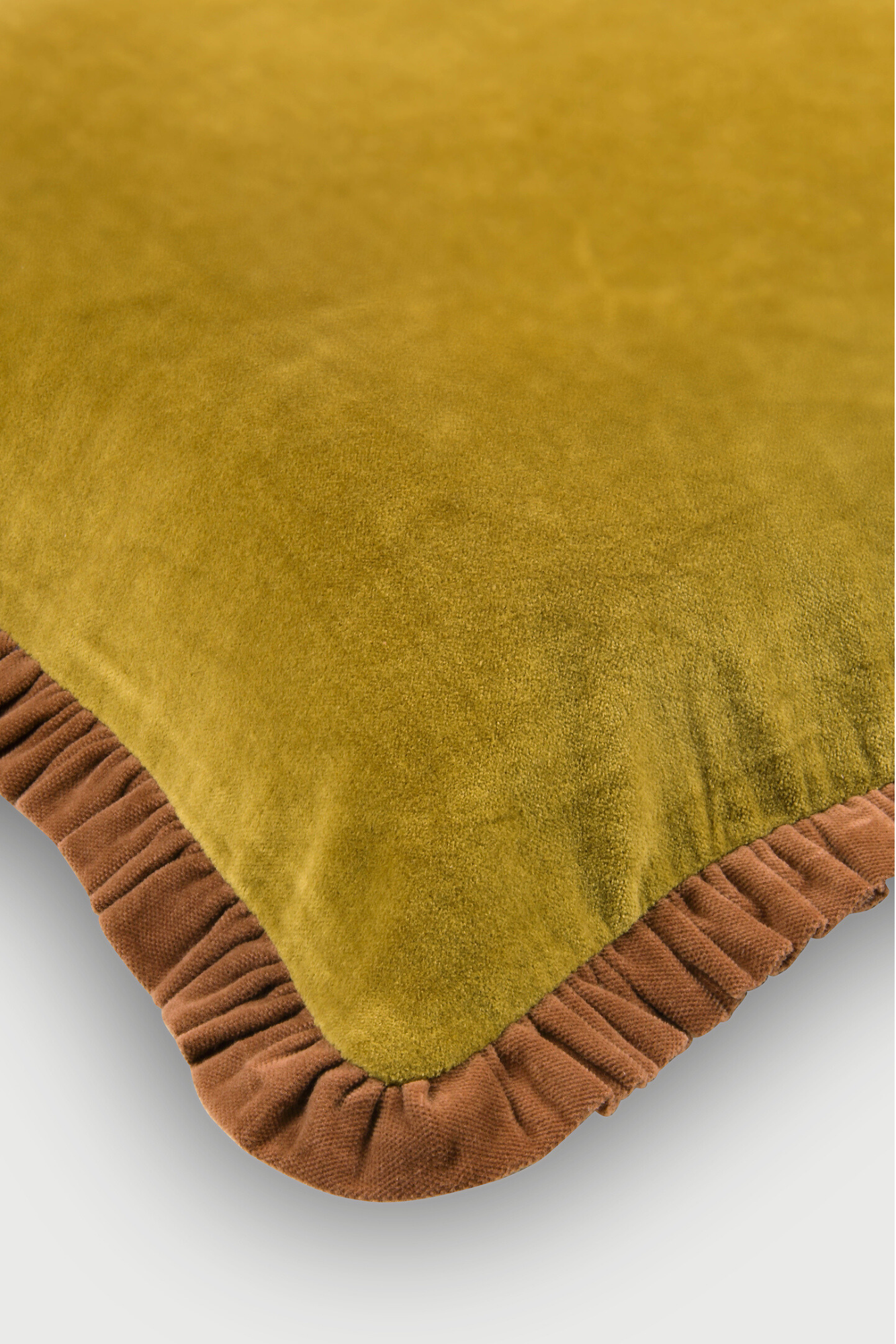 Jasper Ruffle Deep Ochre Cushion Cover