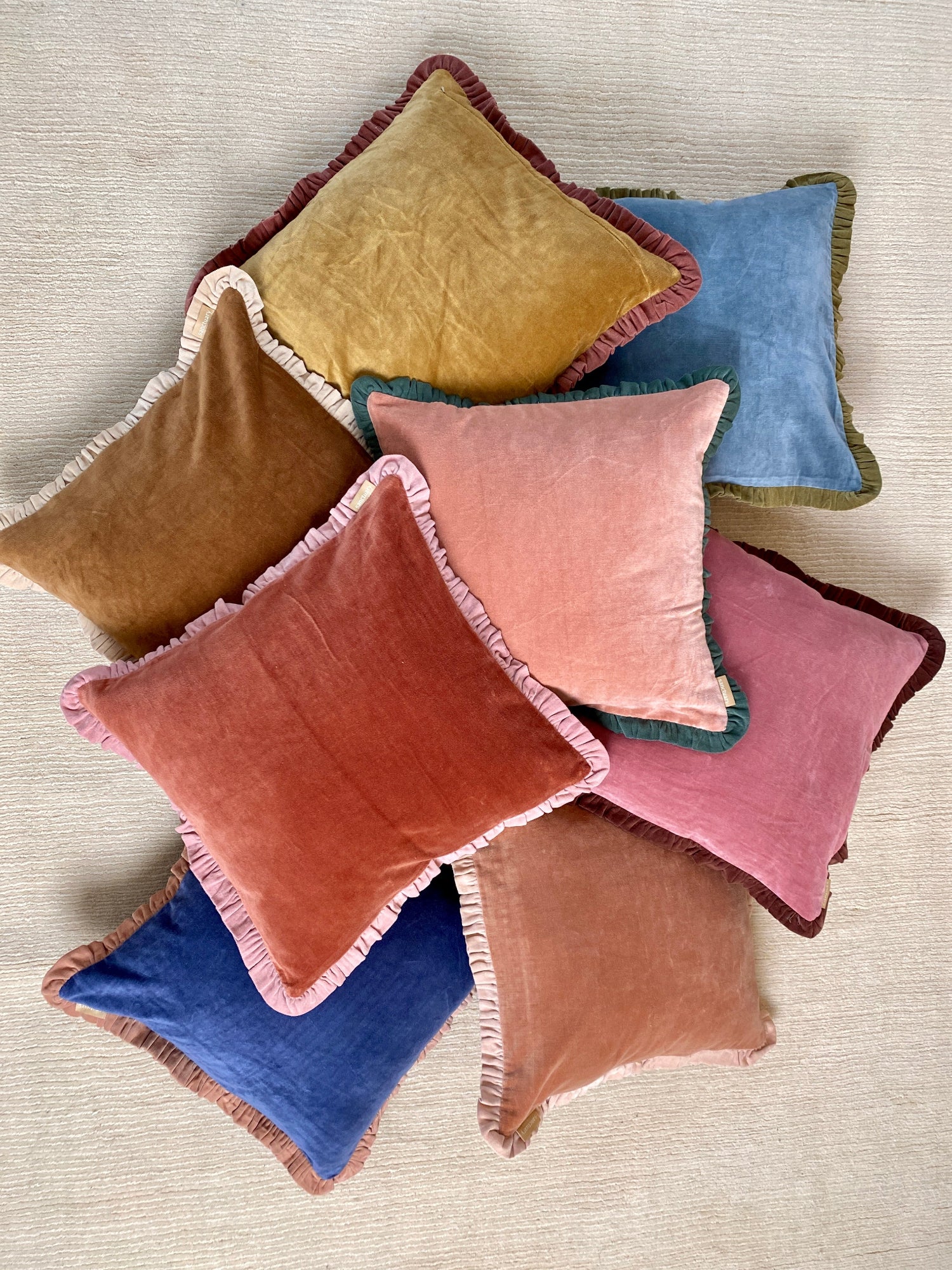 Jasper Ruffle Tan Brown Cushion Cover