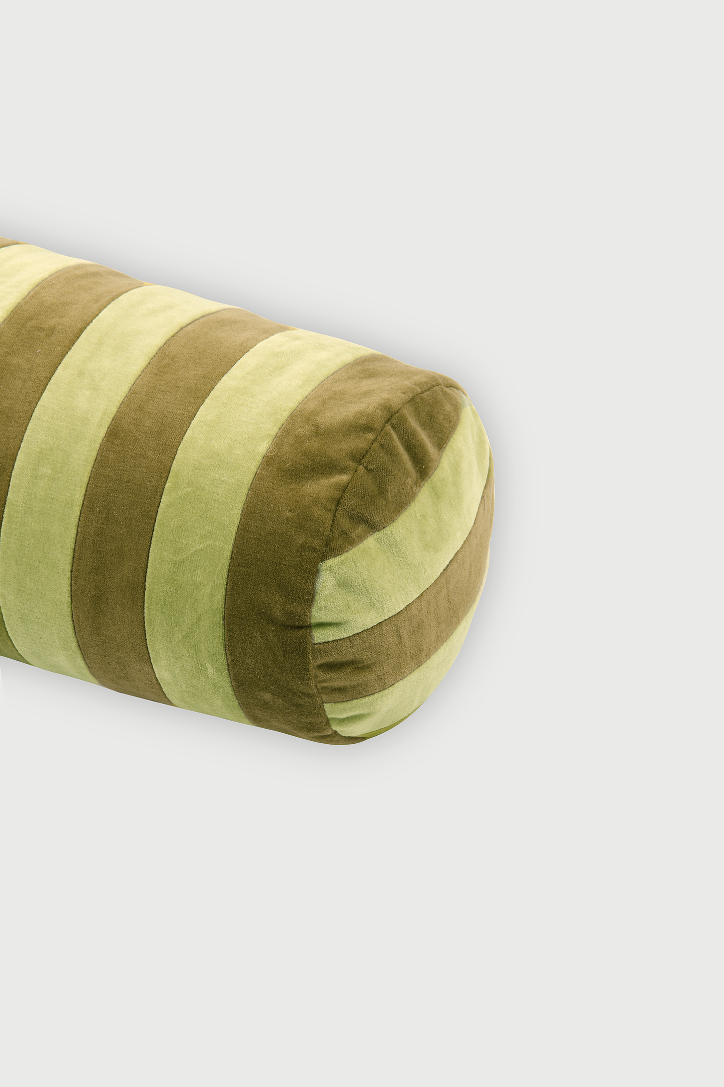 Holly Olive Striped Bolster Cover