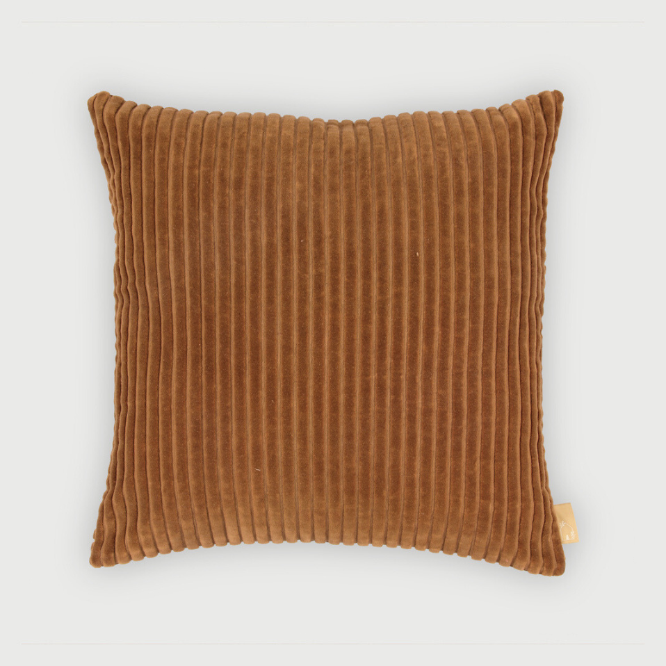 Luna Tan Brown Velvet Cushion Cover