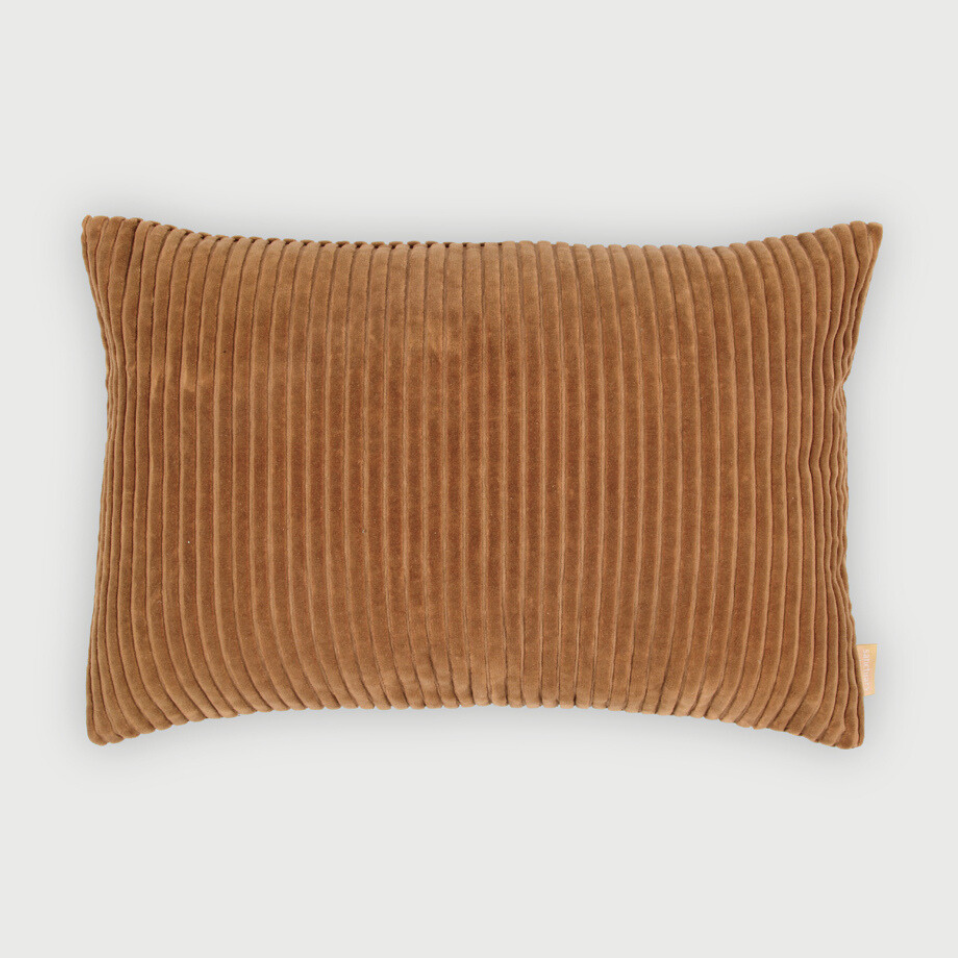 Luna Tan Brown Velvet Oblong Cushion Cover