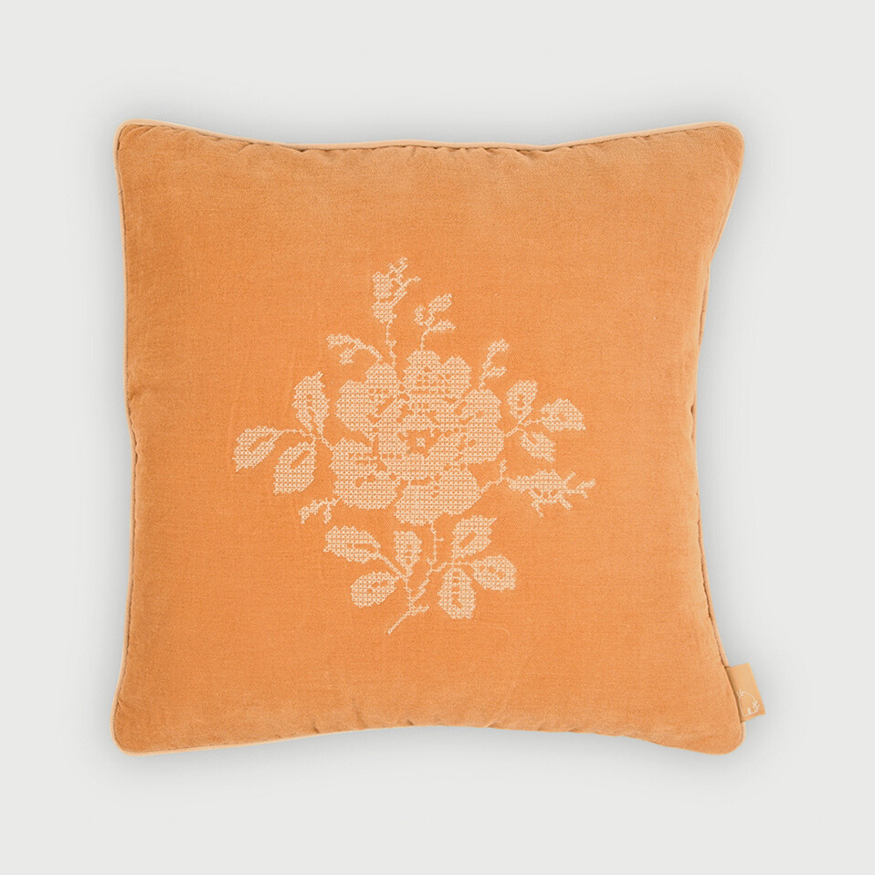 Camellia Melon Cross Stitch Cushion Cover