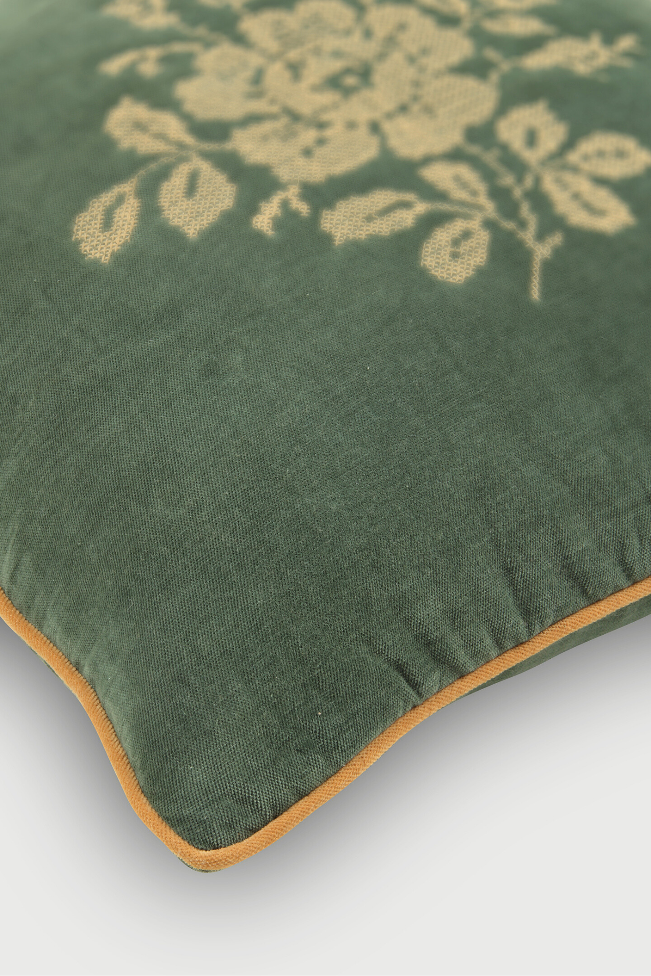 Camellia Eucalyptus Cross Stitch Cushion Cover