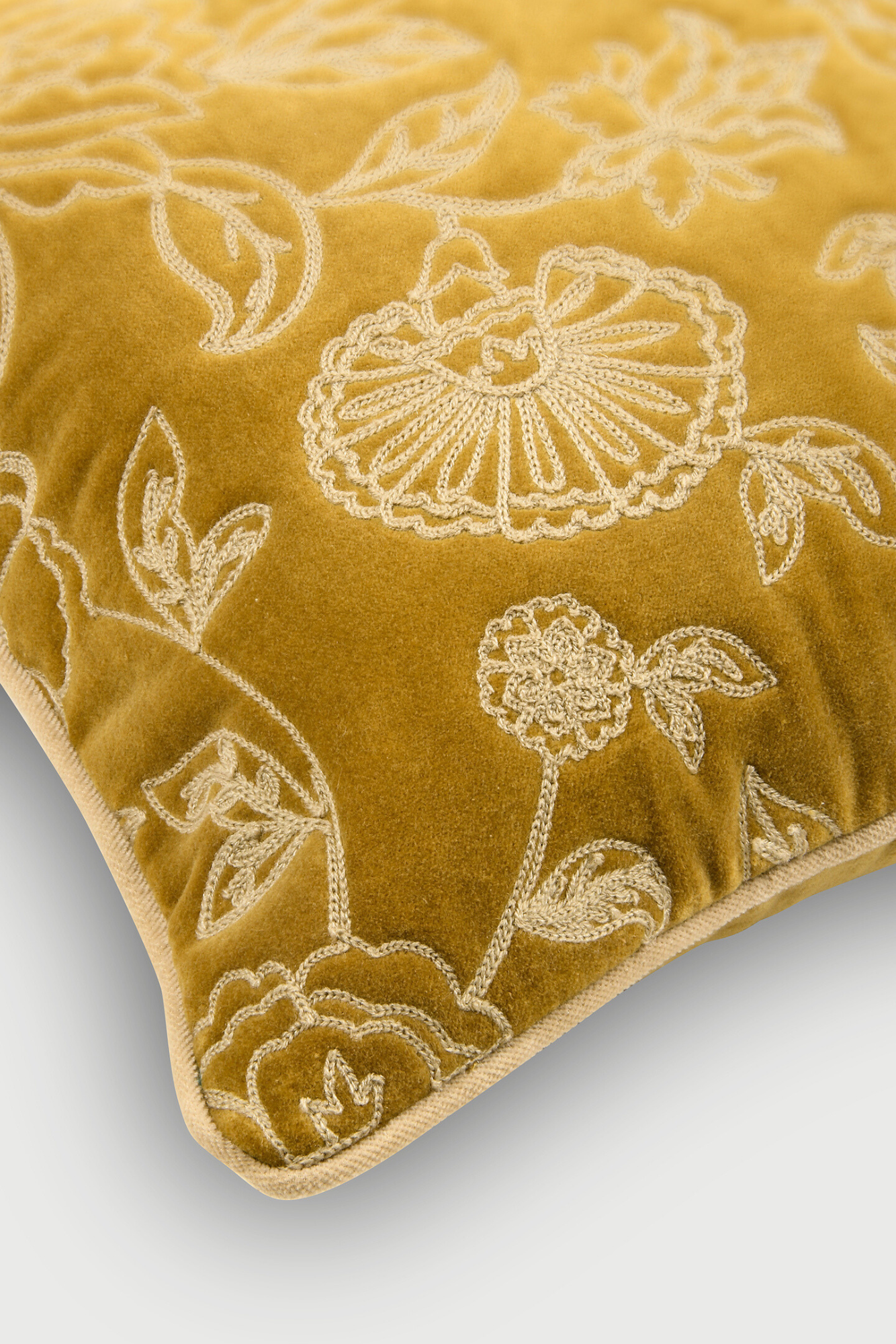Rosabelle Chintz Deep Ochre Cushion Cover