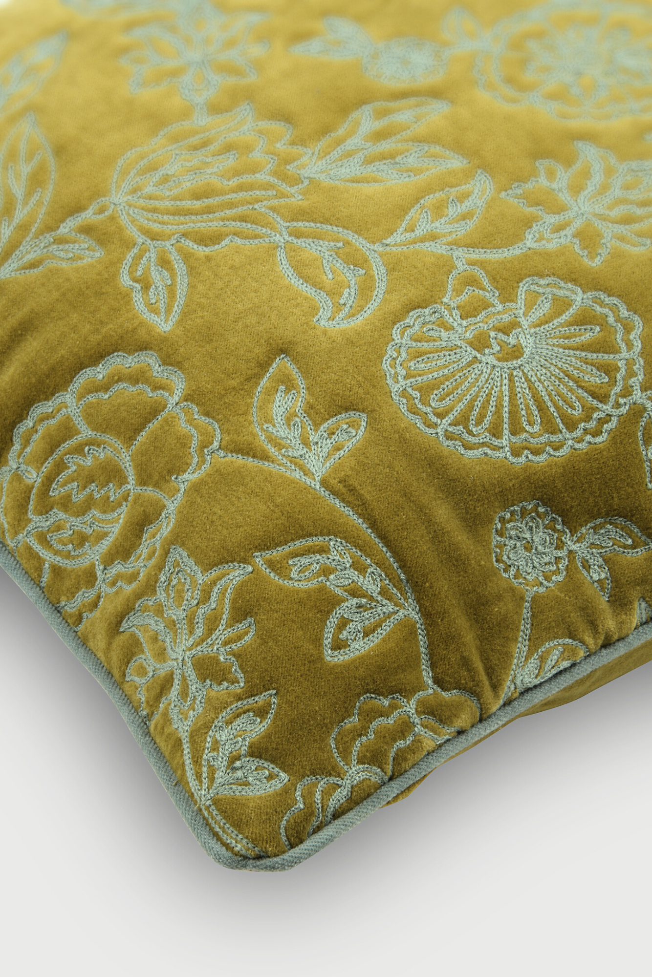 Rosabelle Chintz Olive Cushion Cover