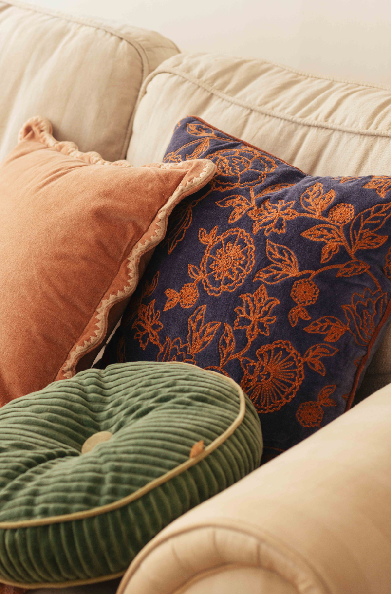 Rosabelle Chintz Cobalt Blue Cushion Cover