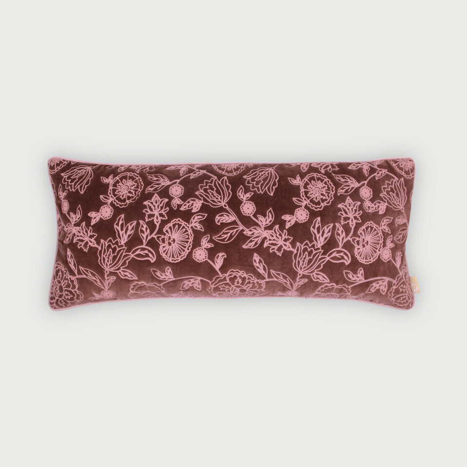 Rosabelle Chintz Berry Lumbar Cushion Cover