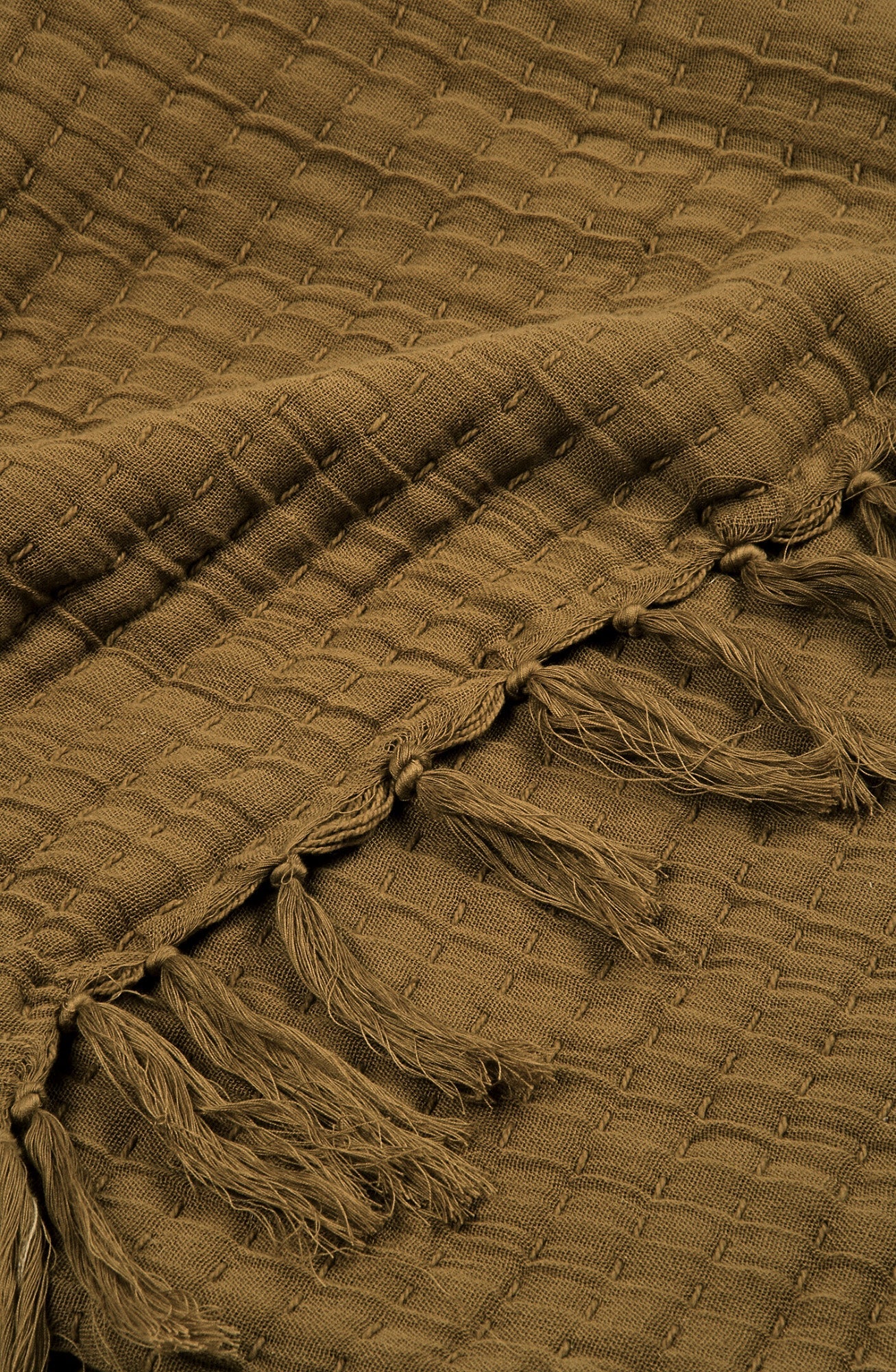 Trail Tan Brown Cotton Throw