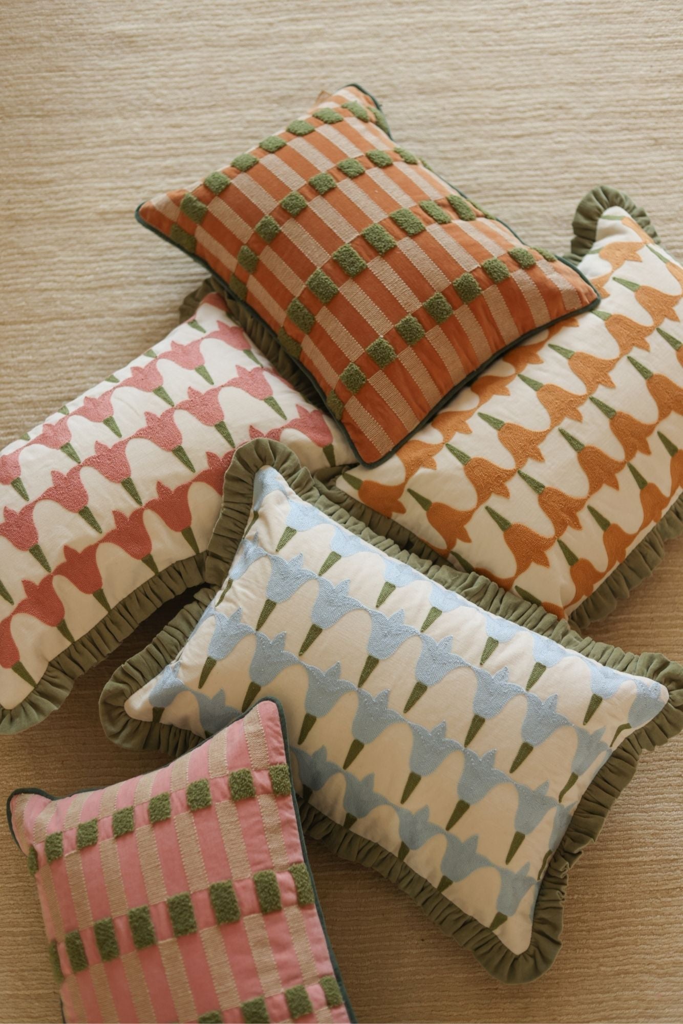 Tulip Peach Oblong Cushion Cover