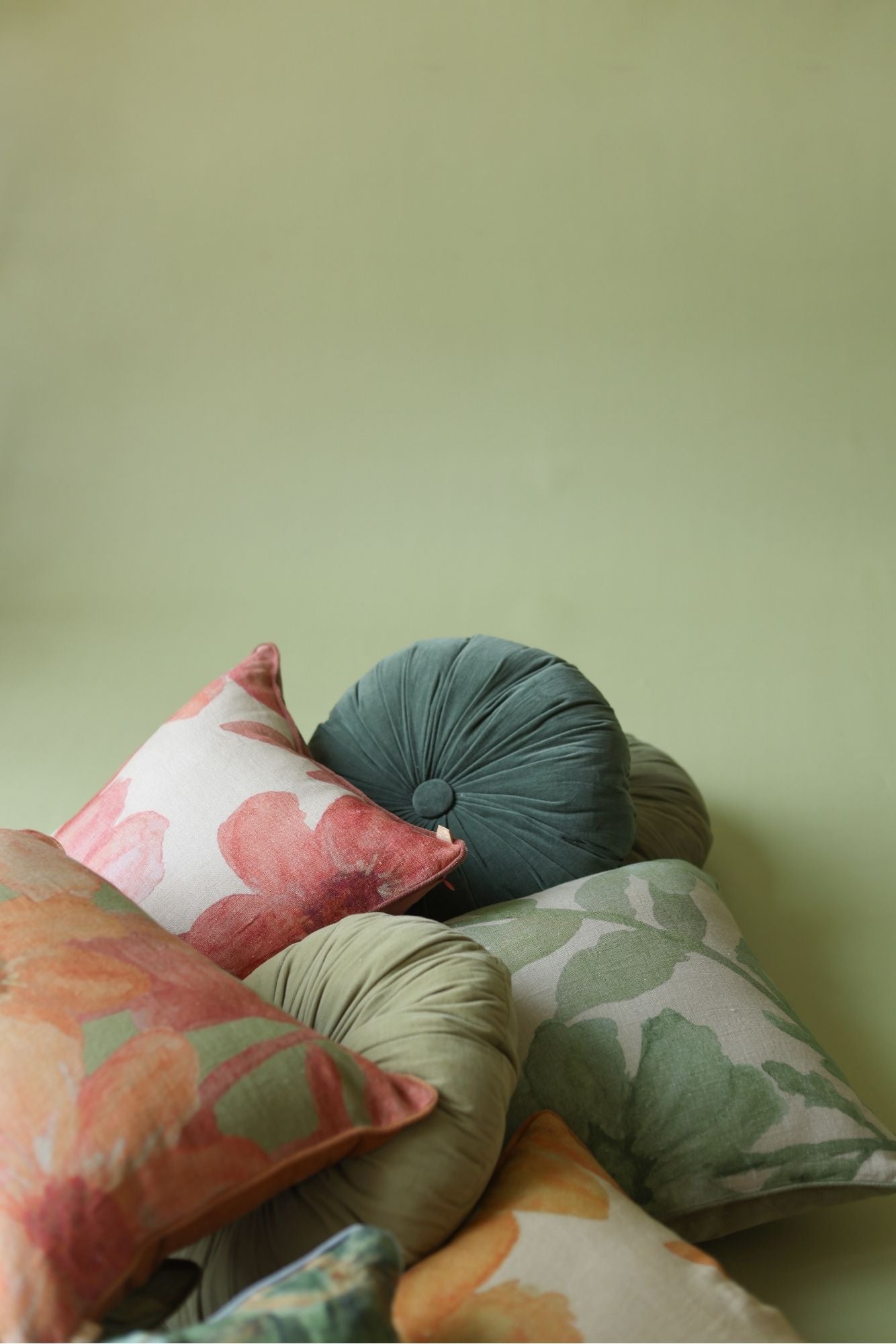 Wildflower Fern Linen Cushion Cover