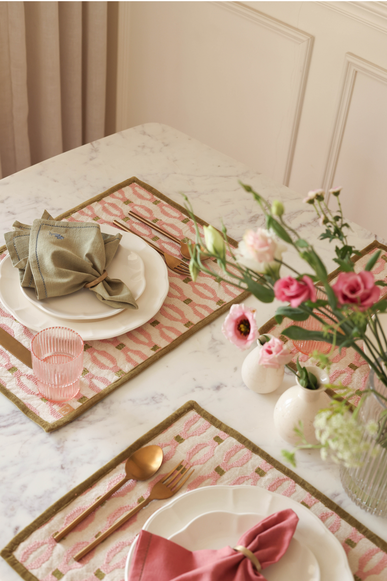 Poppy Soft Pink Table Mats-Set of 2
