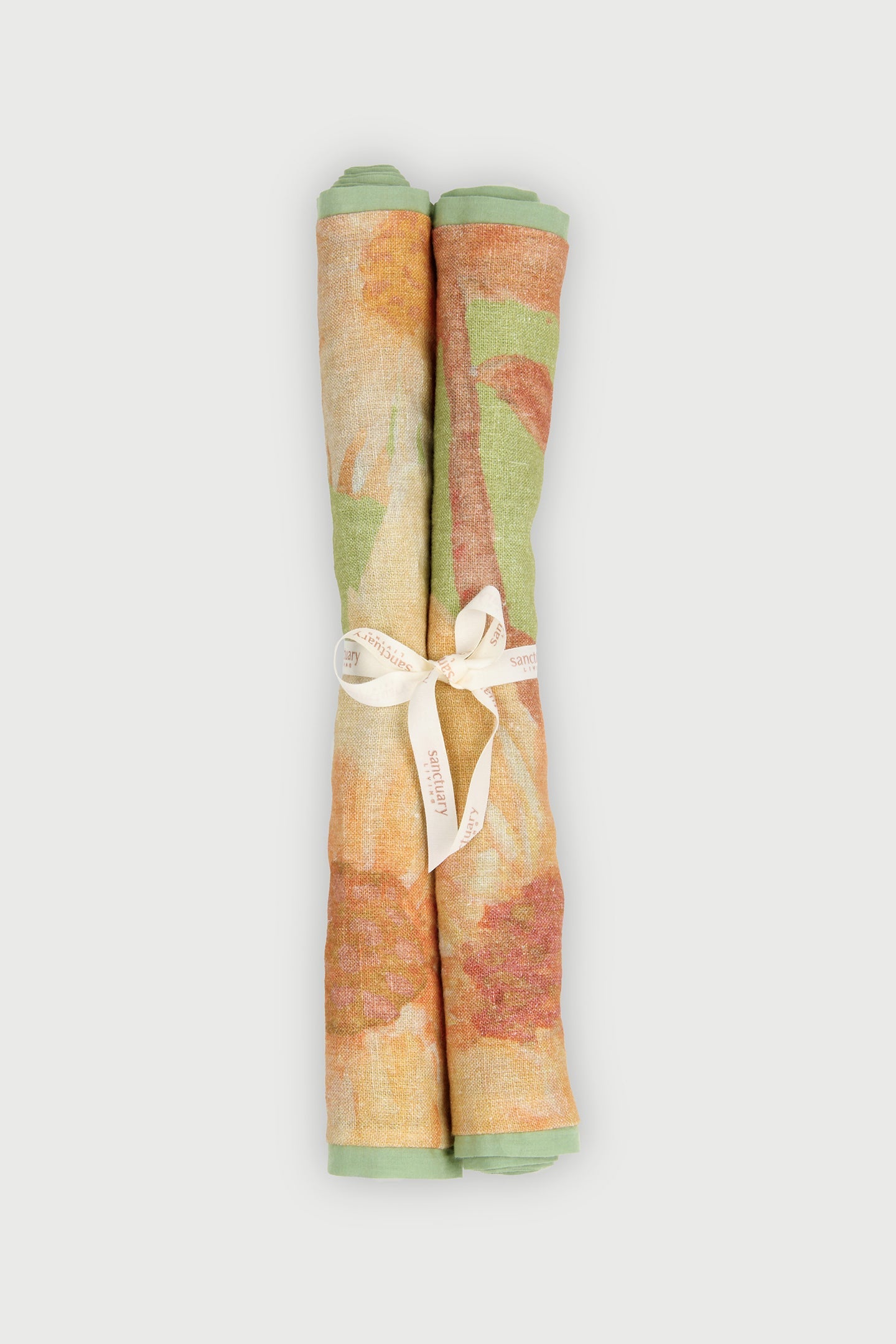 Wildflower Coral Linen Table Mats-Set of 2