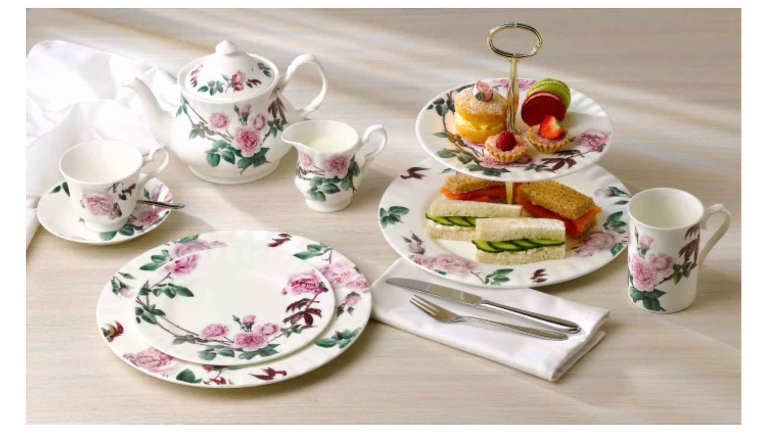 David Austen Roses 2 Tier Cakestand