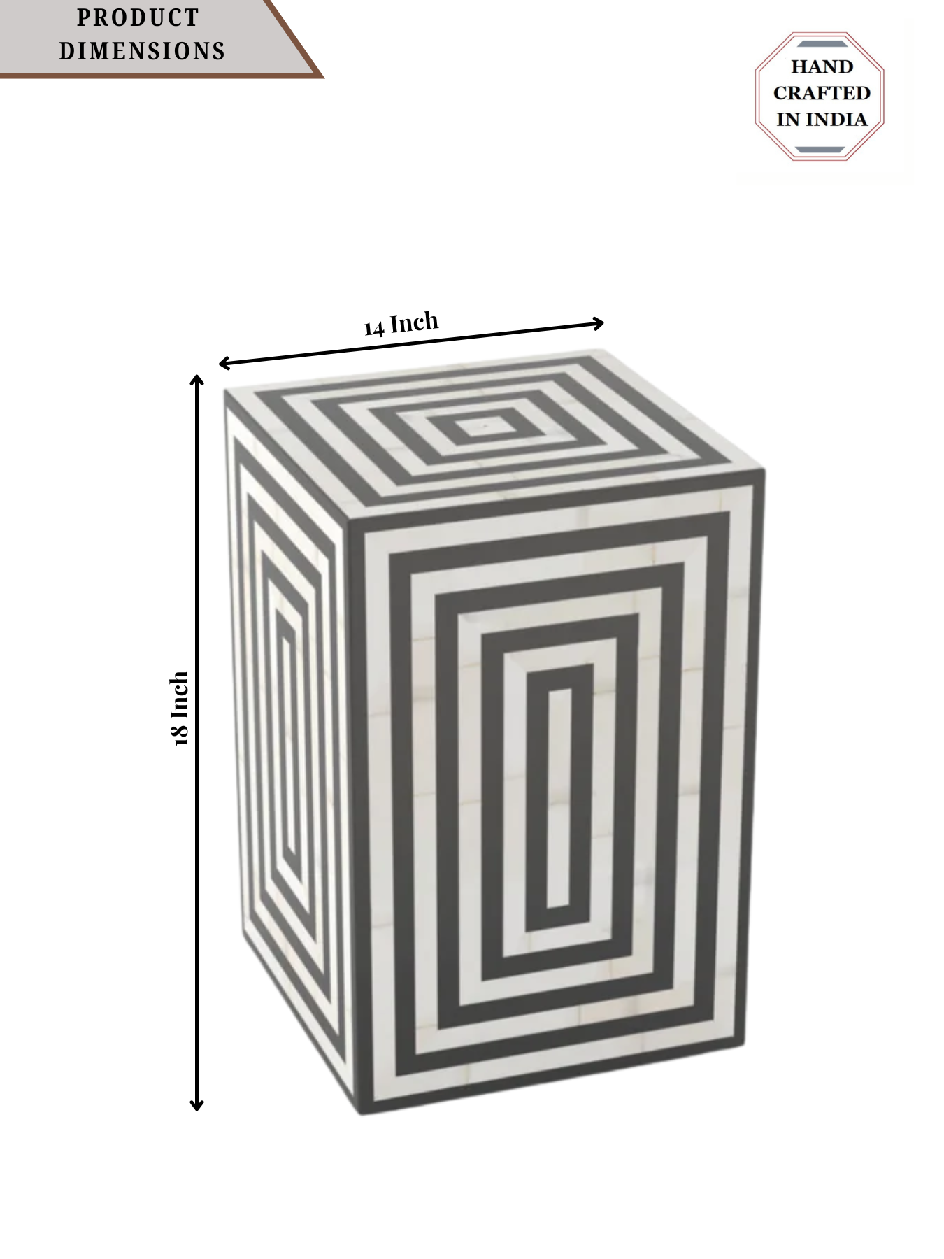 Inlay Rectangular Bedside Table - Layla